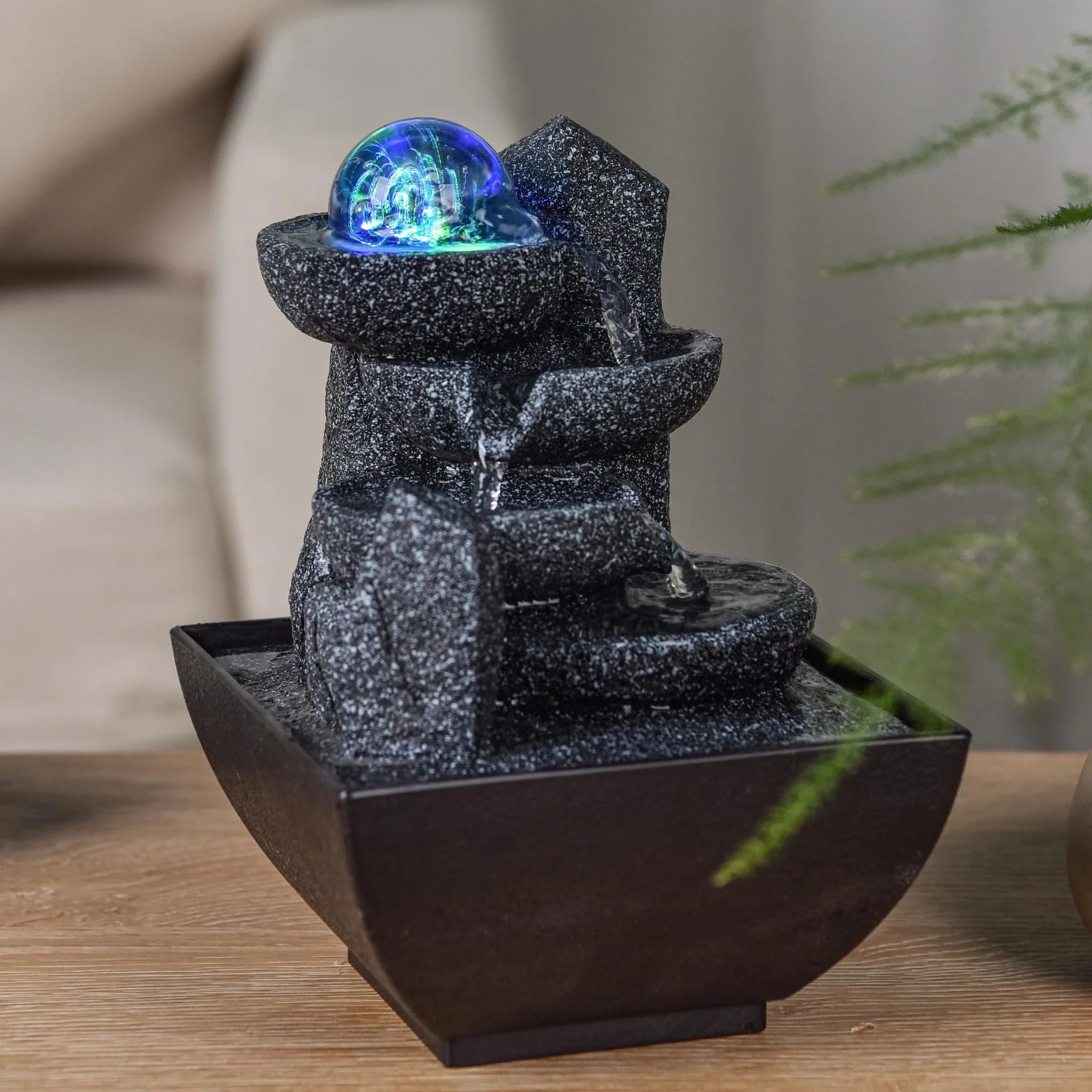 Lopo Zen'Light Fontanna do wnętrz LED H 18 cm Stołowa Zamknięta