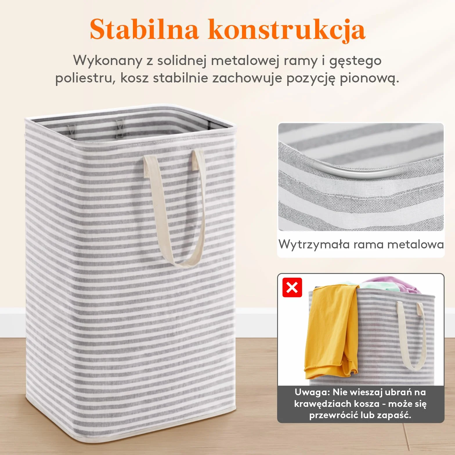 Lifewit Kosz na pranie 75 l składany wodoszczelny szary