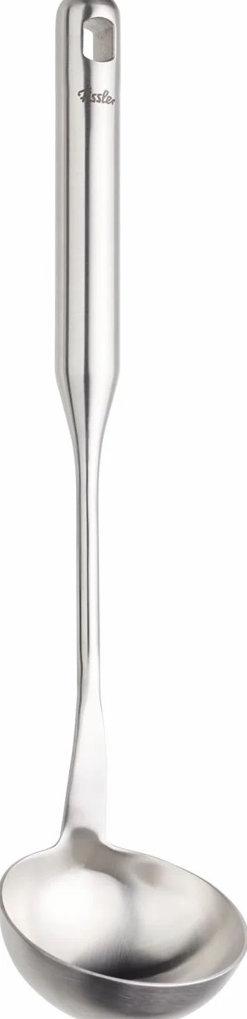 Fissler Essential/łyżka do sosu ze stali nierdzewnej (33,5 cm) do sosów, chochla, chochla do zupy, z oczkiem do zawieszania, nadaje się do mycia w zmywarce