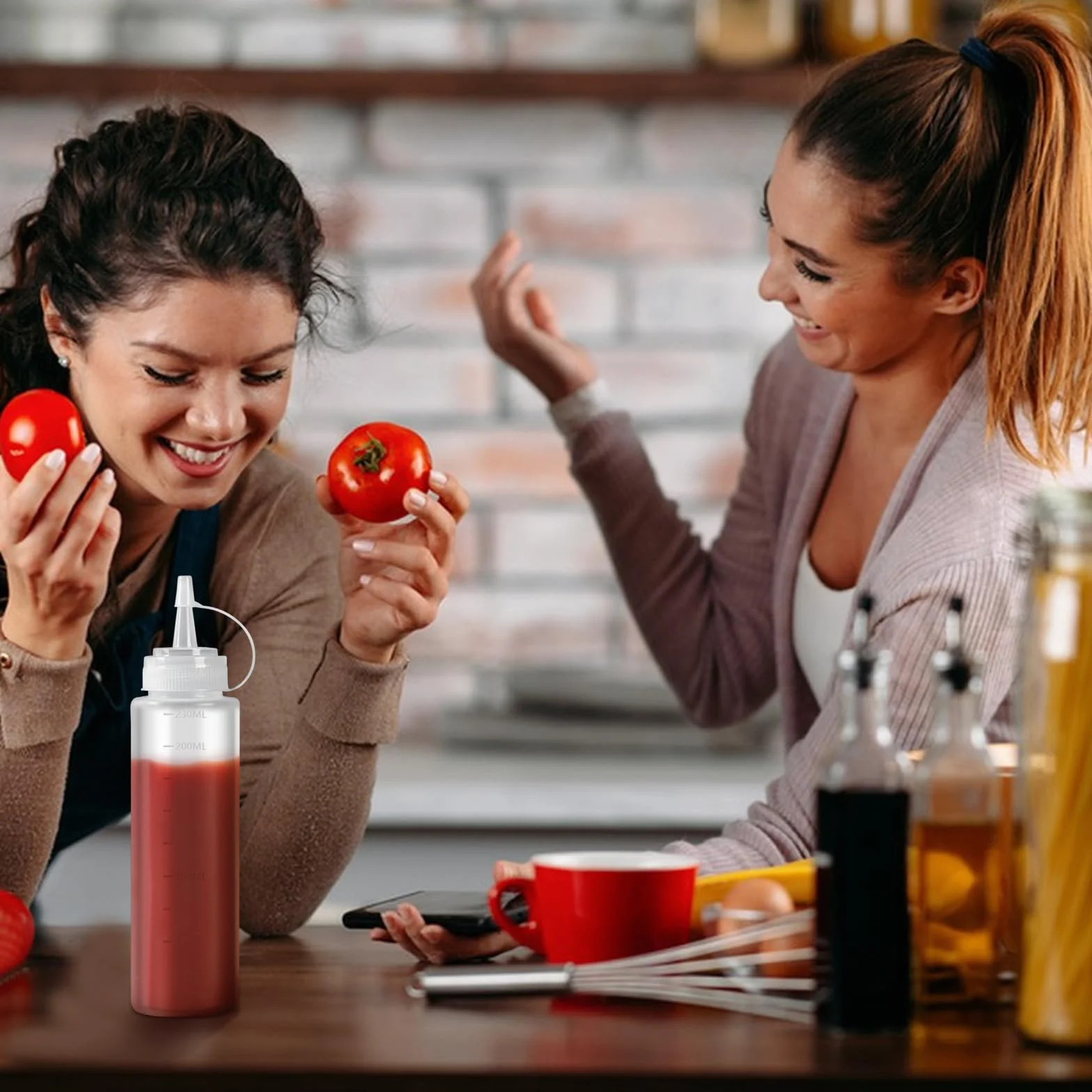 Butelka do Tłoczenia 240 ml Plastikowa z Kapturem Zestaw 6 sztuk