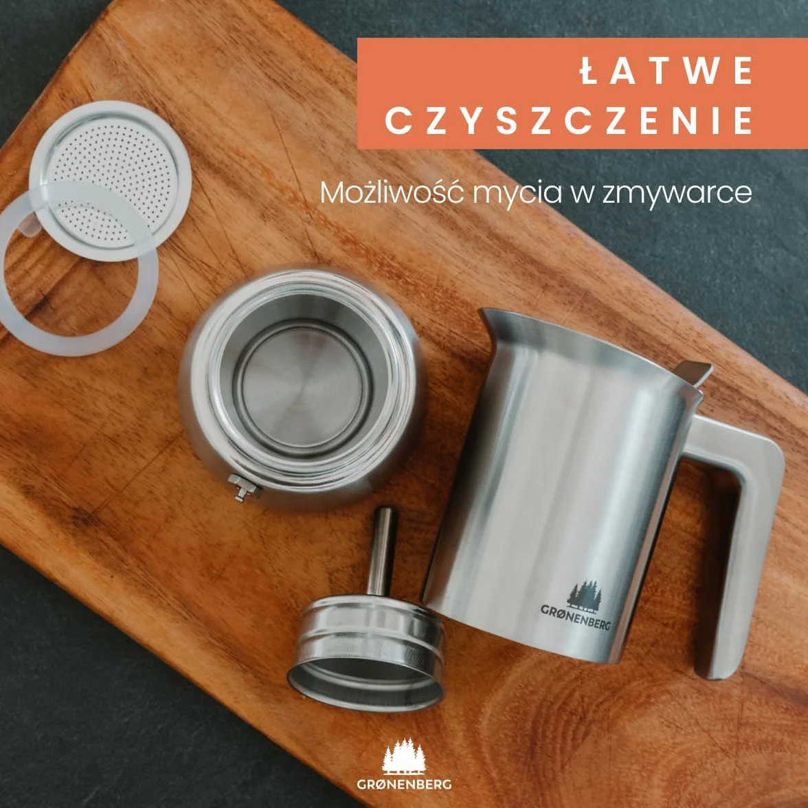 Groenenberg Ekspres do kawy indukcyjny (4I6 filiżanek) I włoski ekspres do kawy ze stali nierdzewnej I w zestawie zapasowa uszczelka i wkład redukcyjny (4 filiżanki (200ml))