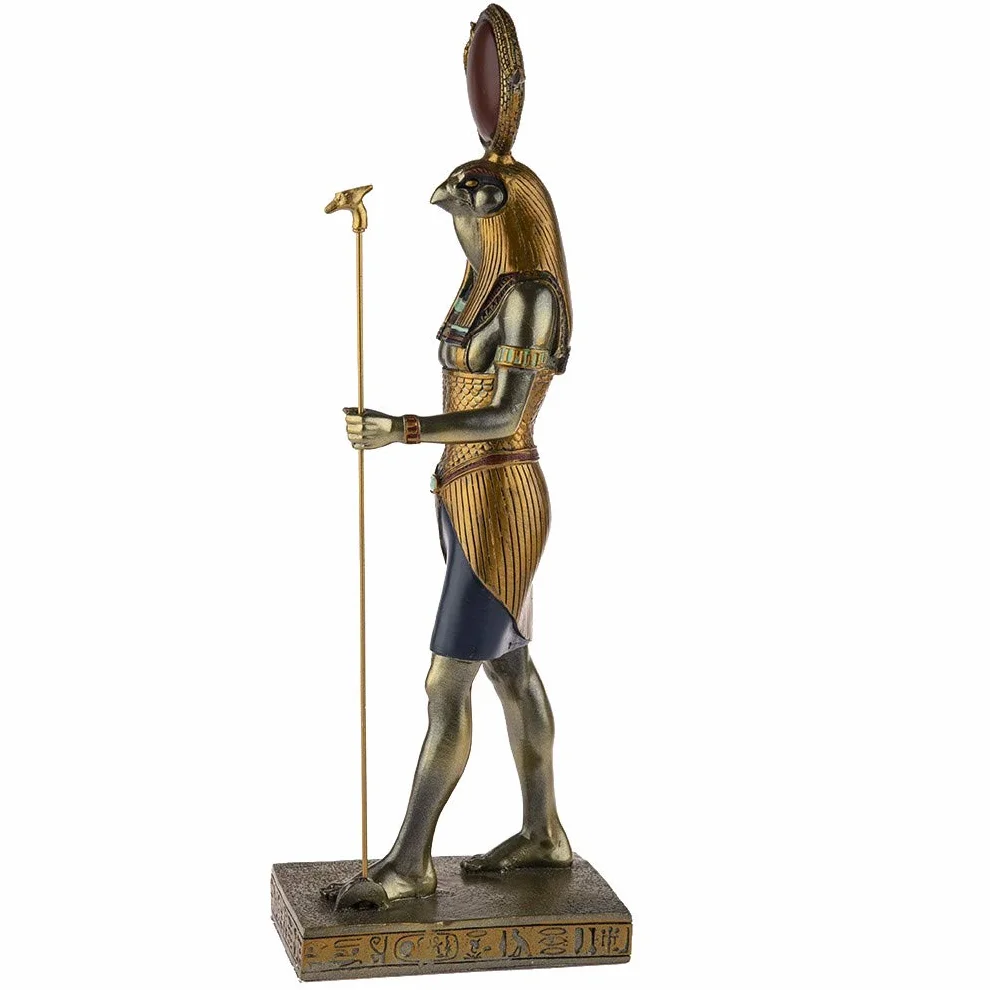 Posąg Ra 31 cm Bóg Egipcjanin Statuetka Dekoracja Starożytnego Egiptu Figurka egipskiego przedmiotu Sokół Głowa Ptak Orzeł Egipski biust