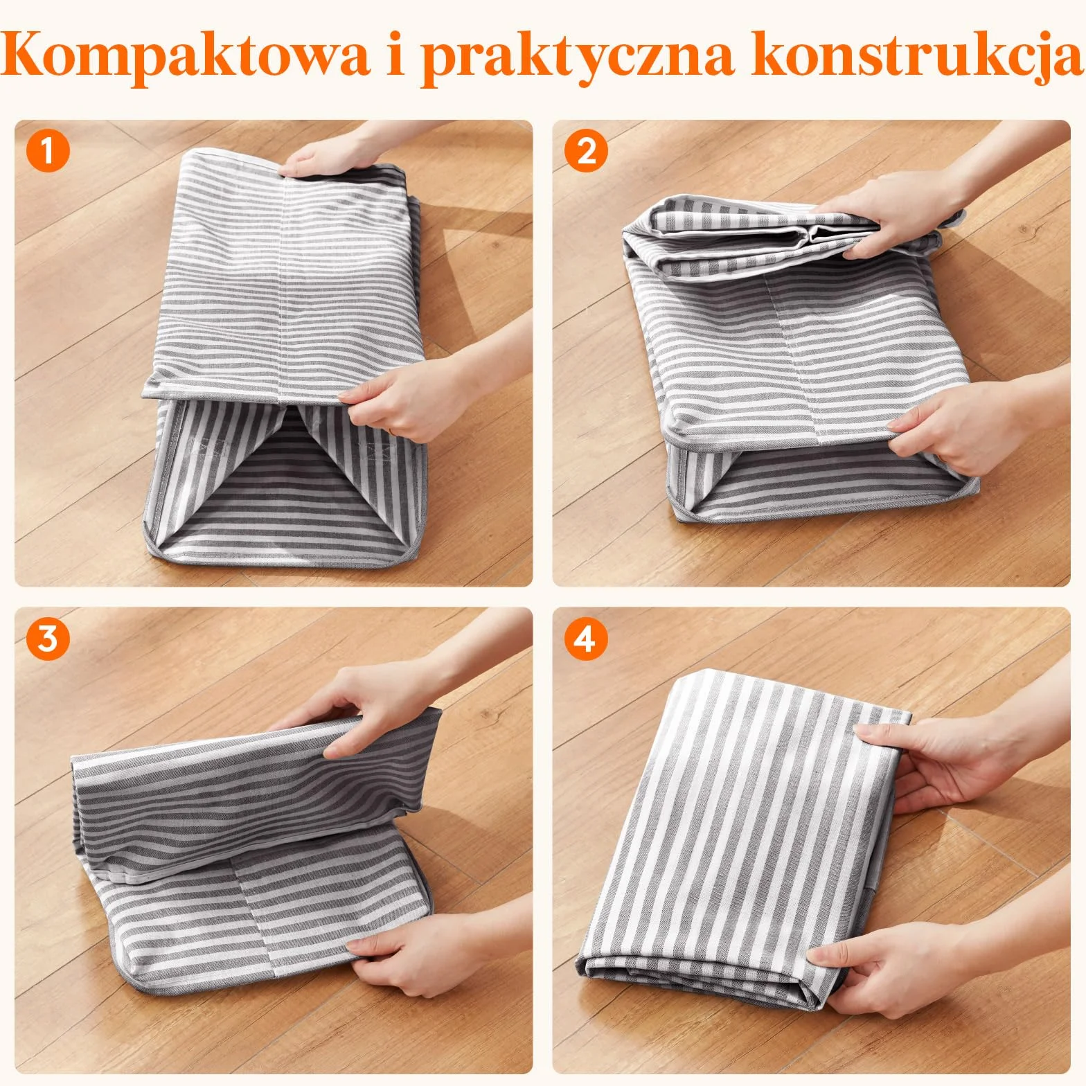 Lifewit Kosz na pranie 75 l składany wodoszczelny szary