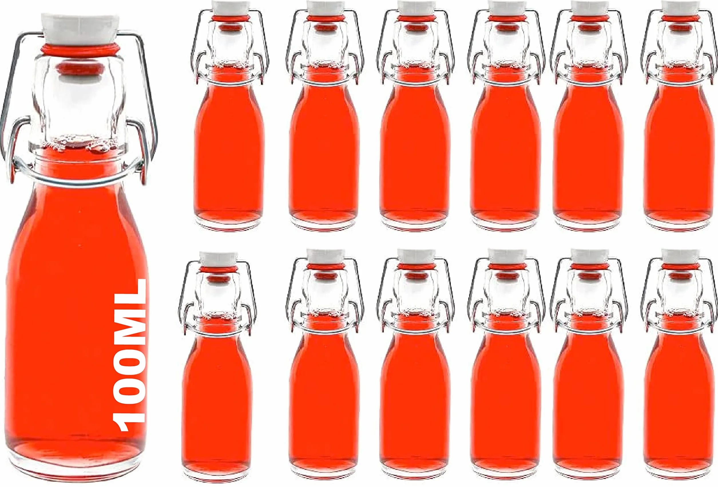 casavetro 12 szklanych butelek mała butelka każda 100 ml z korkiem do huśtania