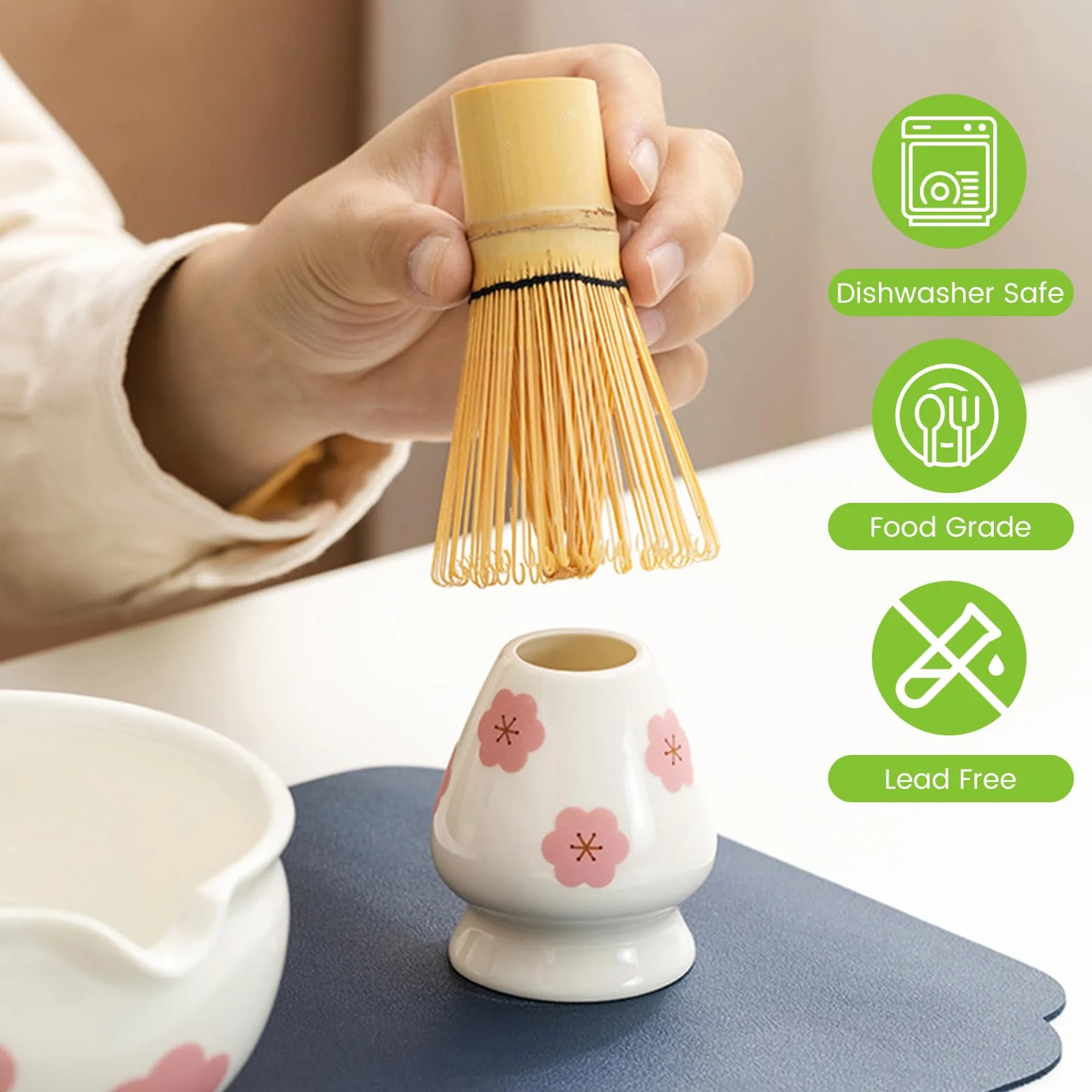 Trzepaczka bambusowa Trzepaczka Matcha tradycyjny zestaw startowy ręcznie robione narzędzie do robienia matcha japońskie akcesoria do herbaty, trzepaczka bambusowa 005