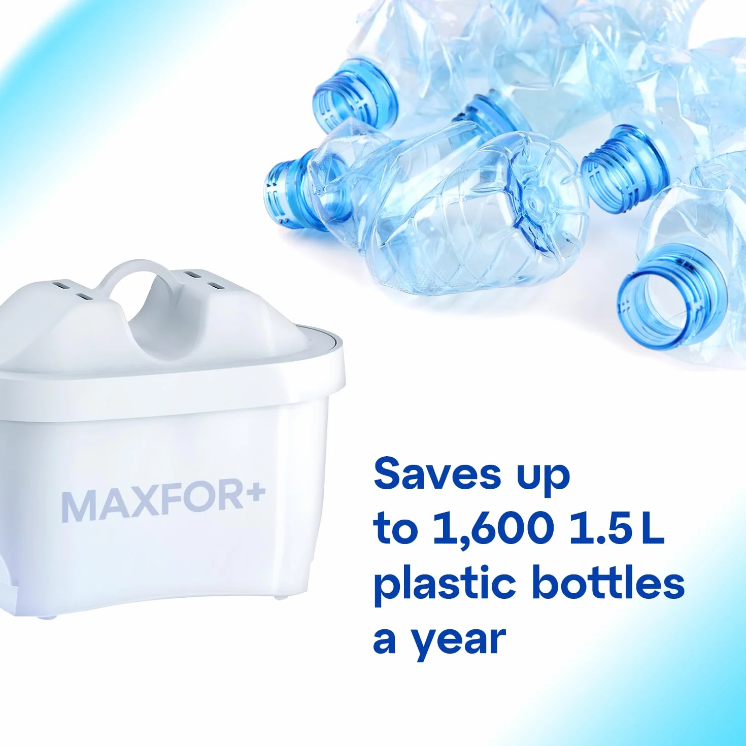 AQUAPHOR Glass Dzbanek Filtrujący do wody z 1 filtrem węglowym MaxFOR+, 2,5L, Biały, Czysta Woda, Filtrujący Wodę, Bez Kamienia