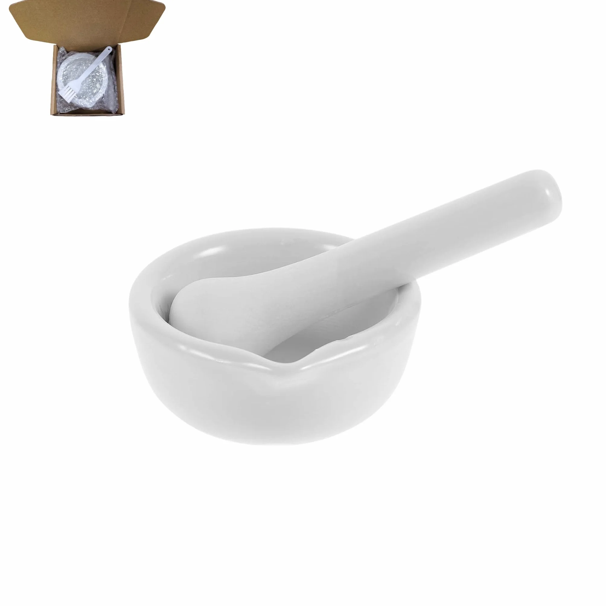 Zestaw moździerza i tłuczka, mały zestaw porcelanowych moździerzy i tłuczka, ceramiczna miska na lekarstwa, moździerz pesto, odpowiedni do domu i laboratorium (100 cm)