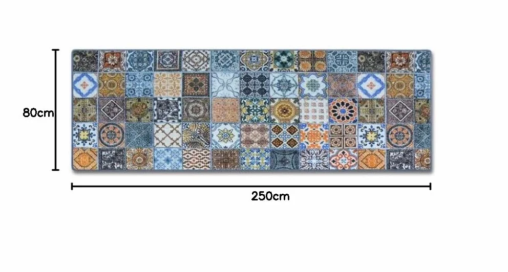 Bieżnik dywanowy Bonita 80 x 250 cm orientalna kratka vintage