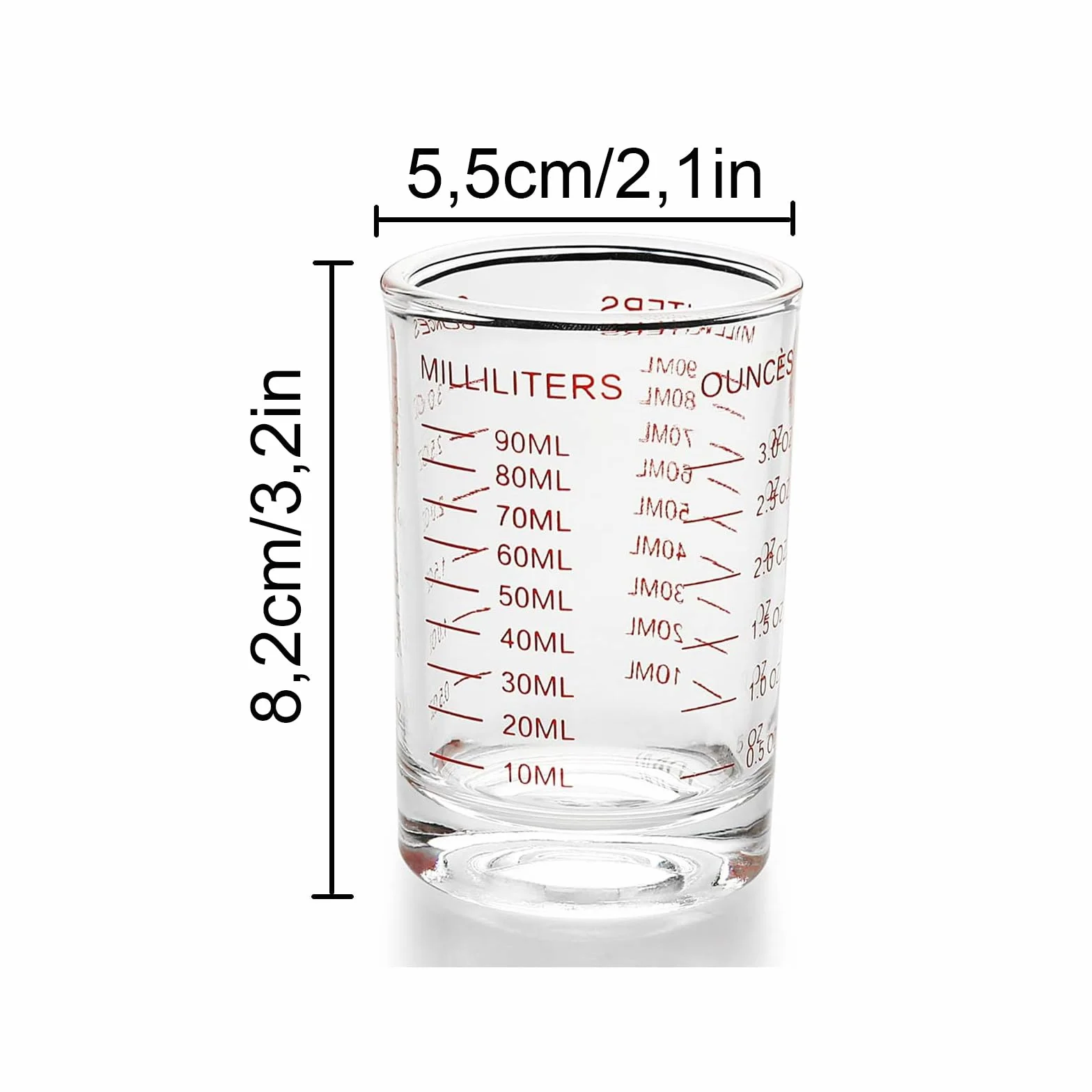 ACONDE Kubek z miarką 90 ml Kieliszek do shotów z wagą do espresso