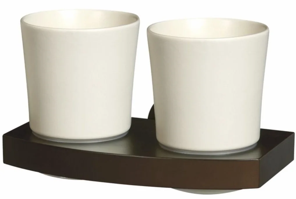 Bisk 00969 Madagaskar ceramiczny uchwyt na kubek ze szczotkowanego niklu, 17,8 x 13 x 11 cm