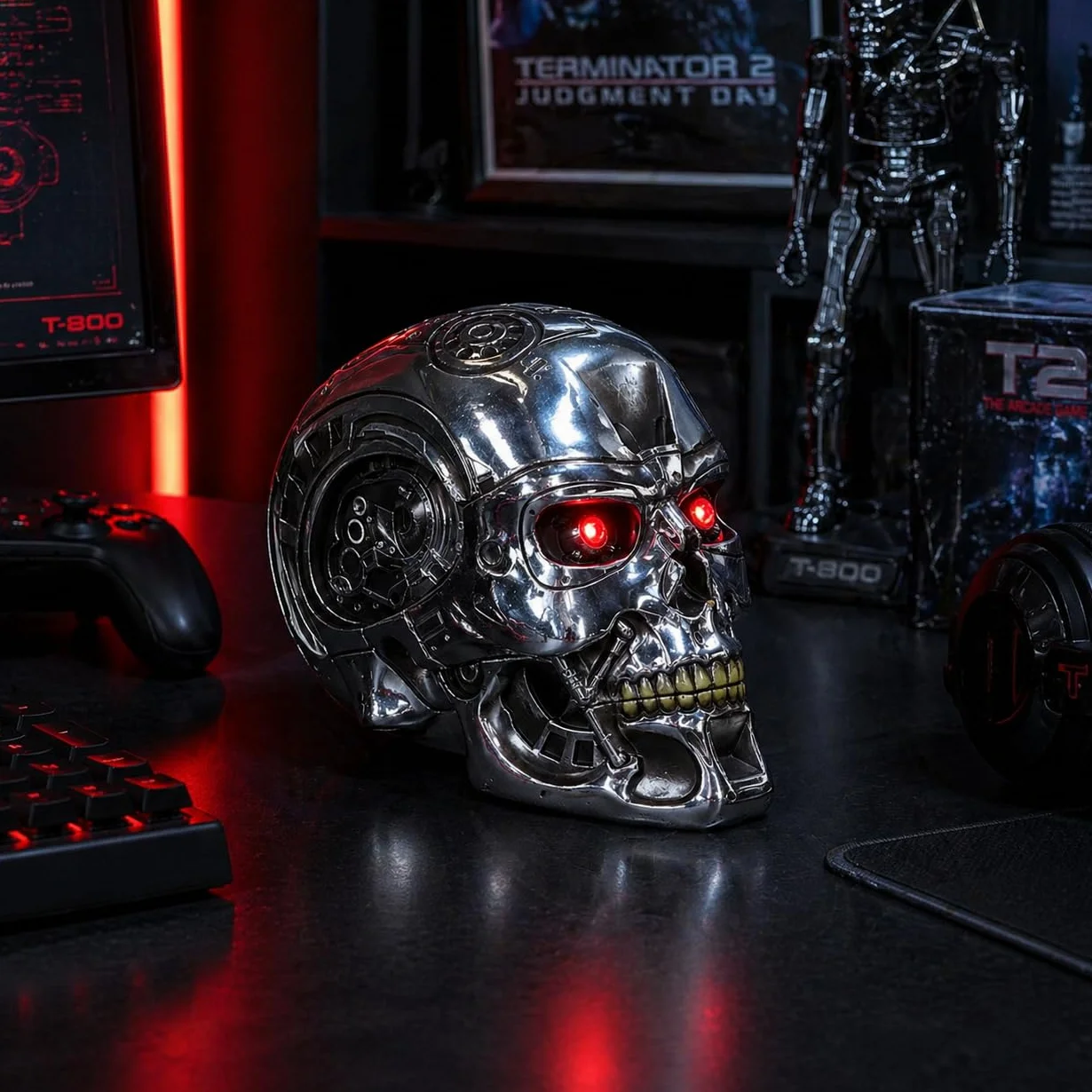 Nemesis Now Terminator pudełko 18 cm srebrne żywica