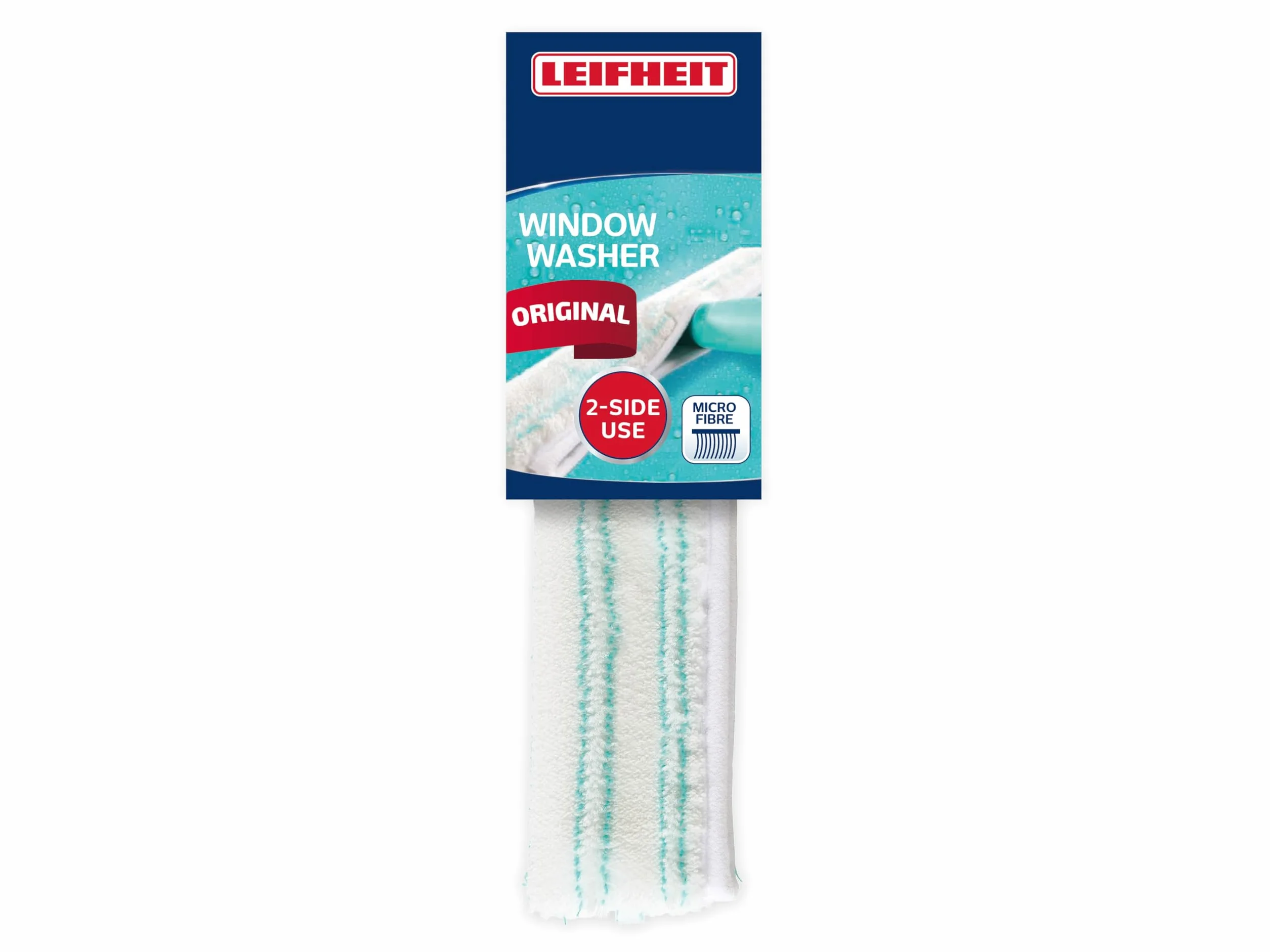 Leifheit Window Washer M, Wymienny Pokrowiec Na Myjkę Z Wysokim Wchłanianiem Wody I Brudu, Z Zapięciem Na Rzepy Do Okien, Ram I Narożników, Turkusowa