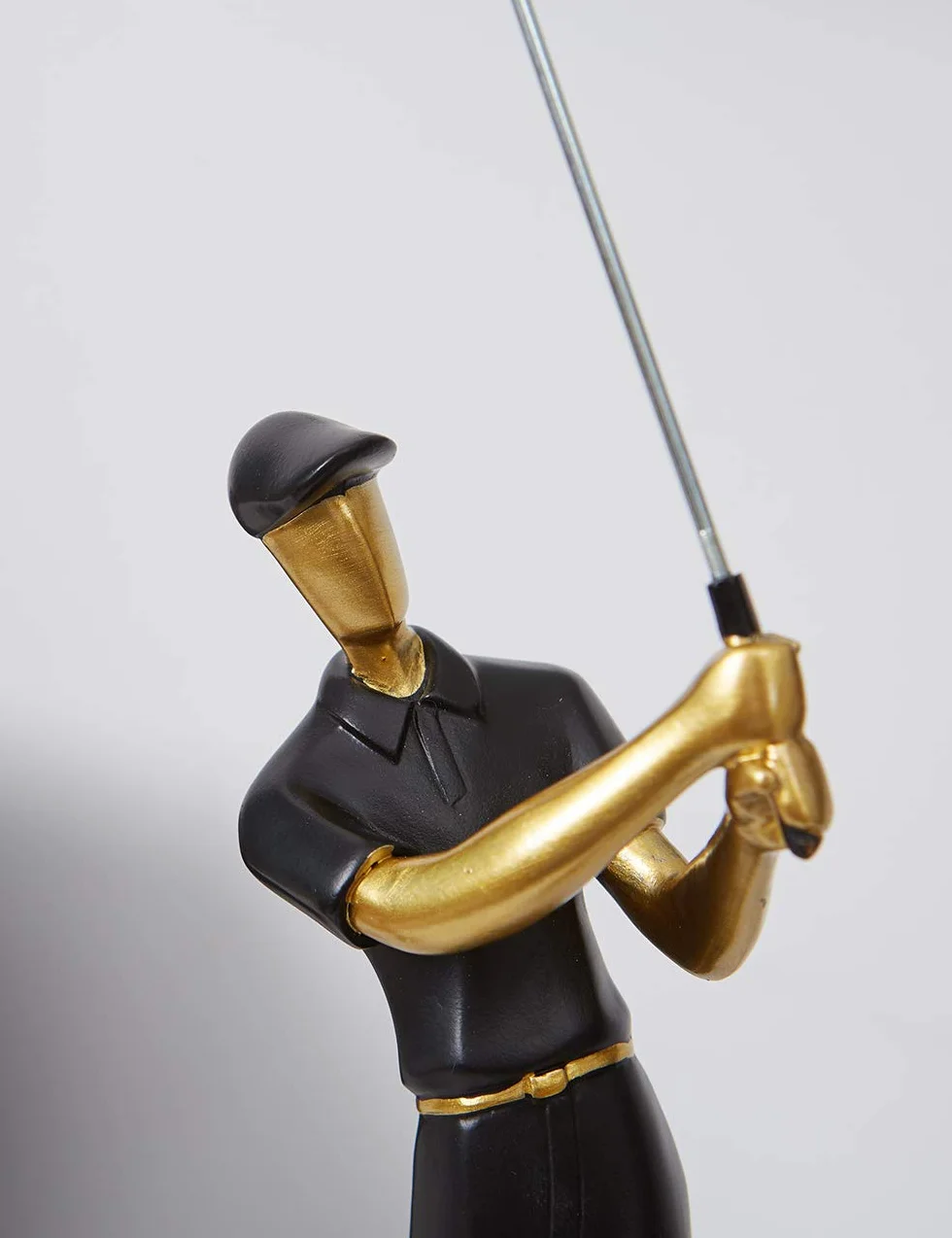 Amoy-Art Statuetka figurka golfa geniusz rzeźba golfista dekoracja do domu prezenty pamiątki pudełko prezentowe żywica poliestrowa czarna 24 cm H