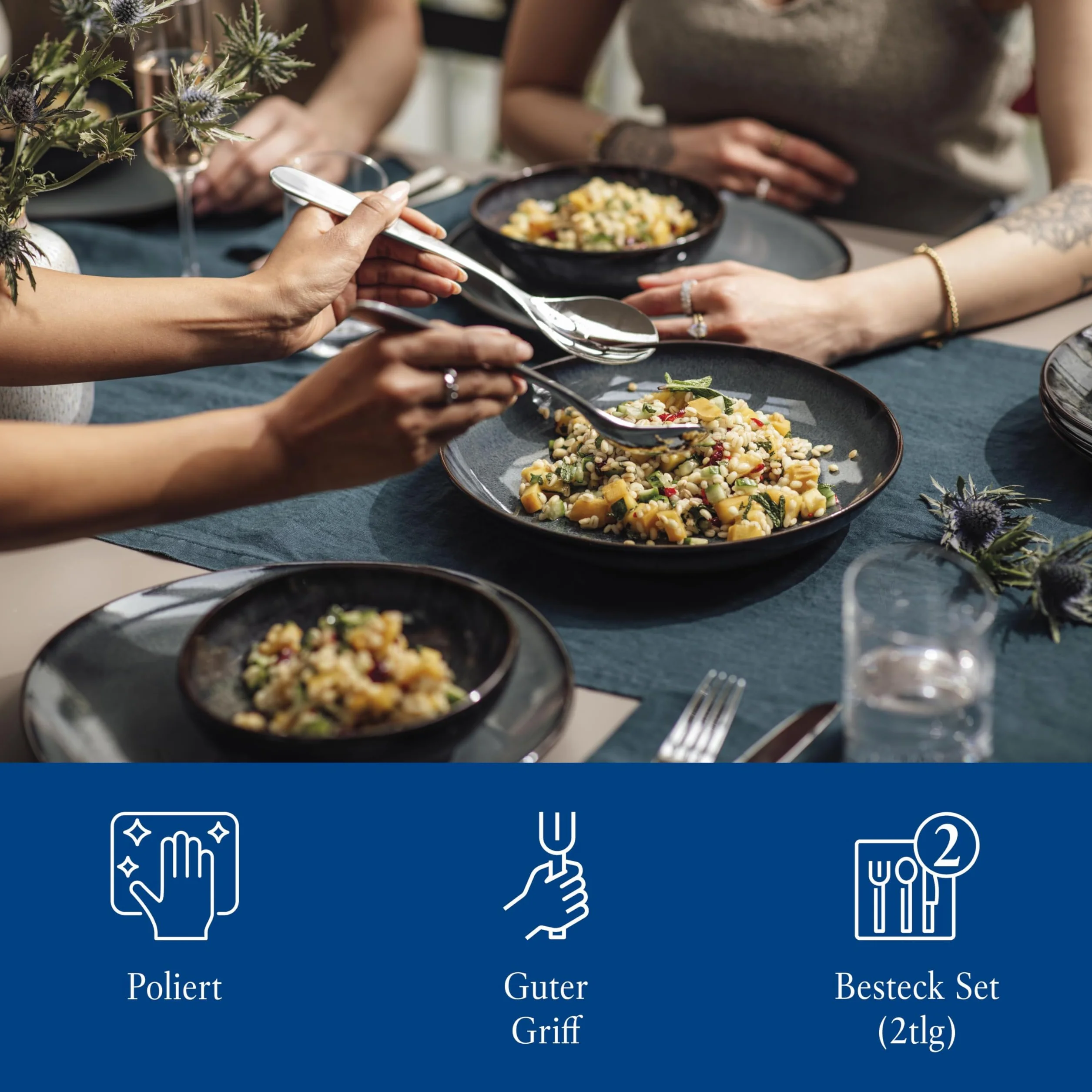 Villeroy & Boch 2-częściowe sztućce 250 mm, serwery do sałatek, stal nierdzewna