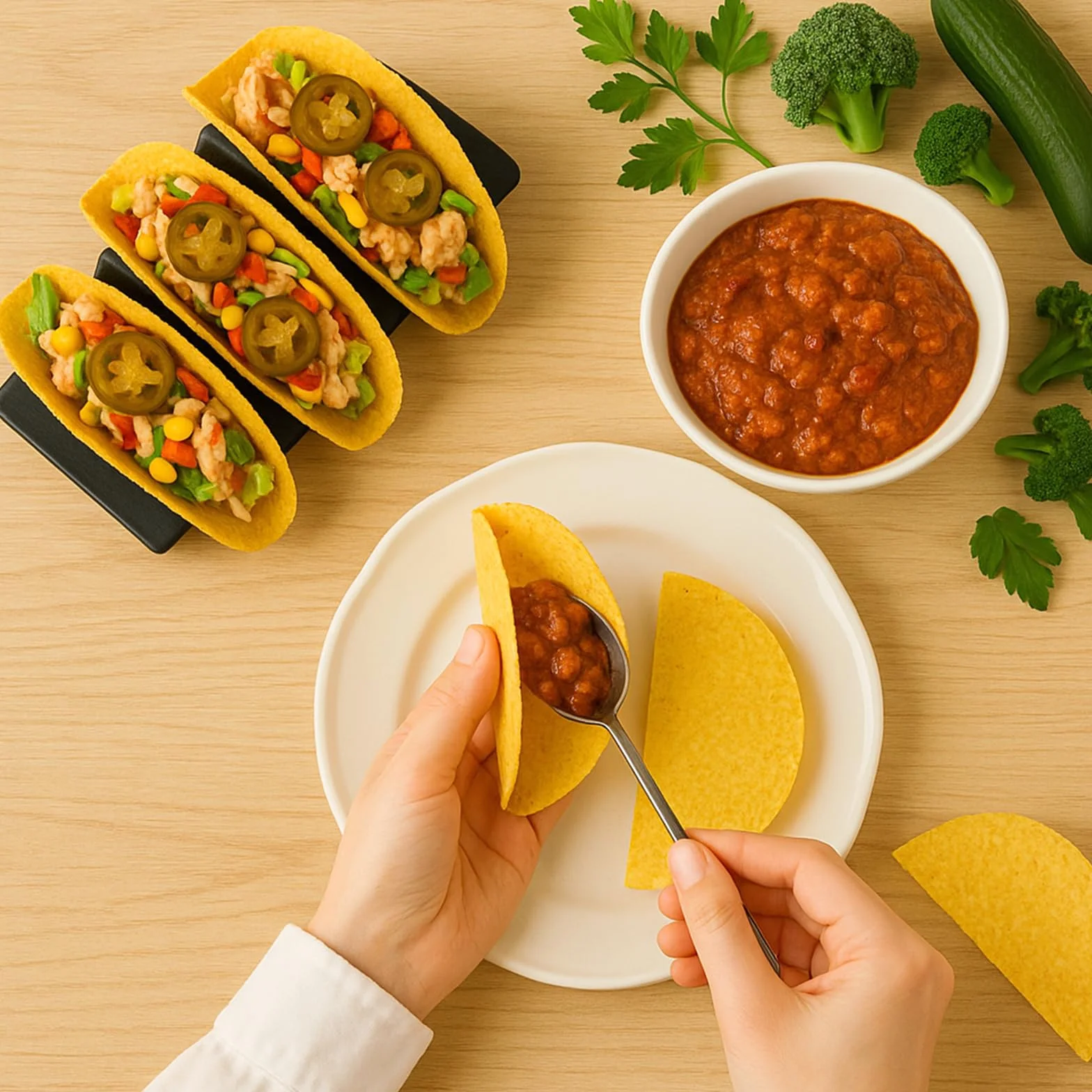 Plastikowe Tacki Taco Wielokrotnego Użytku 7szt Czarne Duże Naczynia do Serwowania