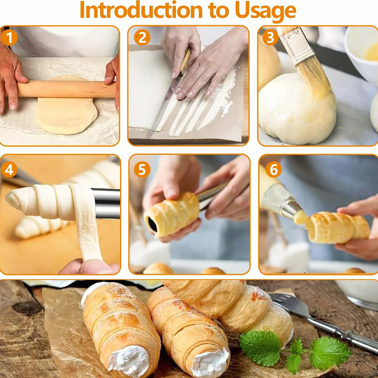 Foremki do pieczenia Cannoli ze stali nierdzewnej 20 sztuk