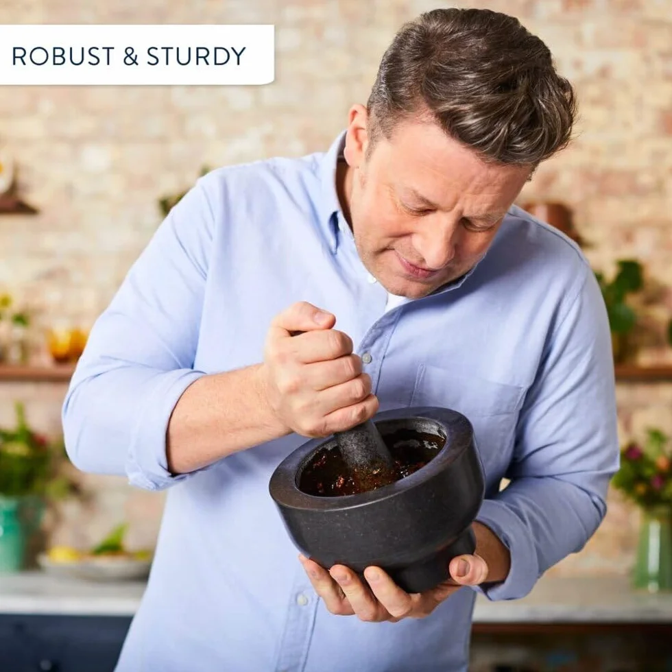 Tefal Jamie Oliver moździerz i tłuczek z granitu 14,5 cm czarny