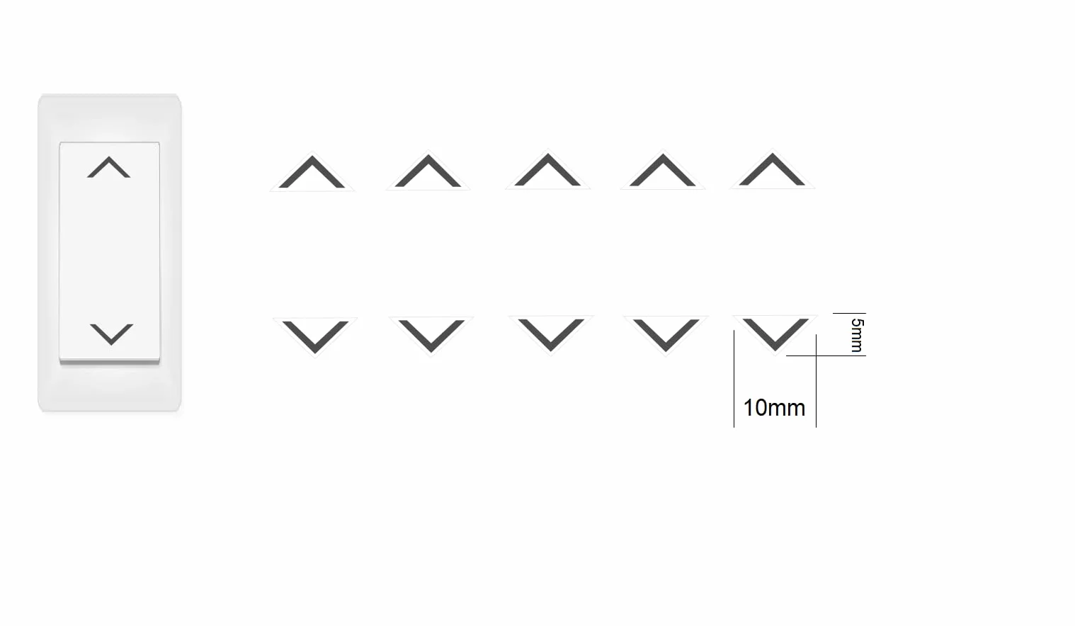 Smart Home zestaw naklejek z 10 naklejkami ze strzałkami, 5 sztuk naklejek na strzałki w górę i w dół (RP27) (10 mm)