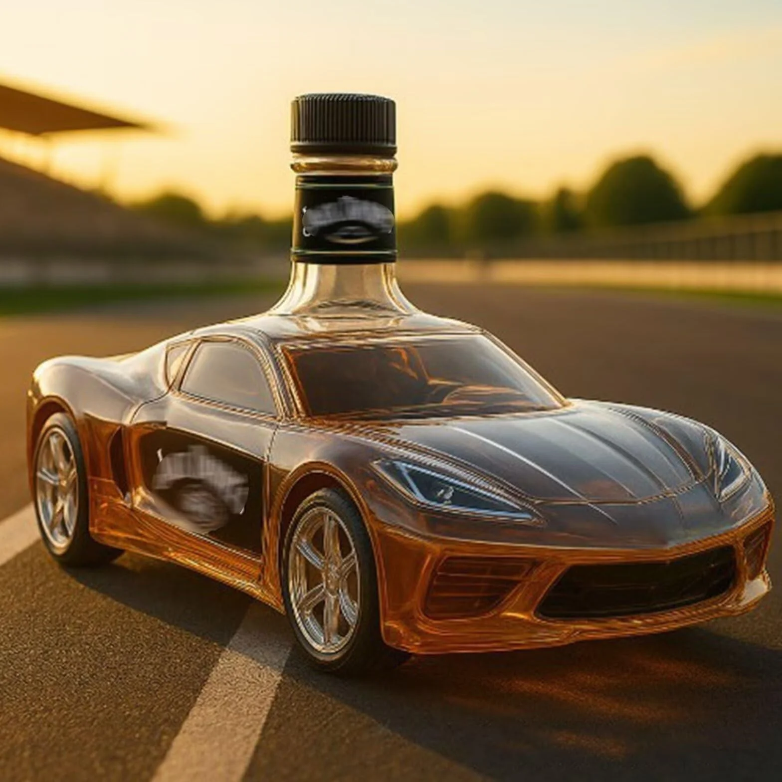 Karafka do wina w kształcie samochodu sportowego - szklana butelka whisky