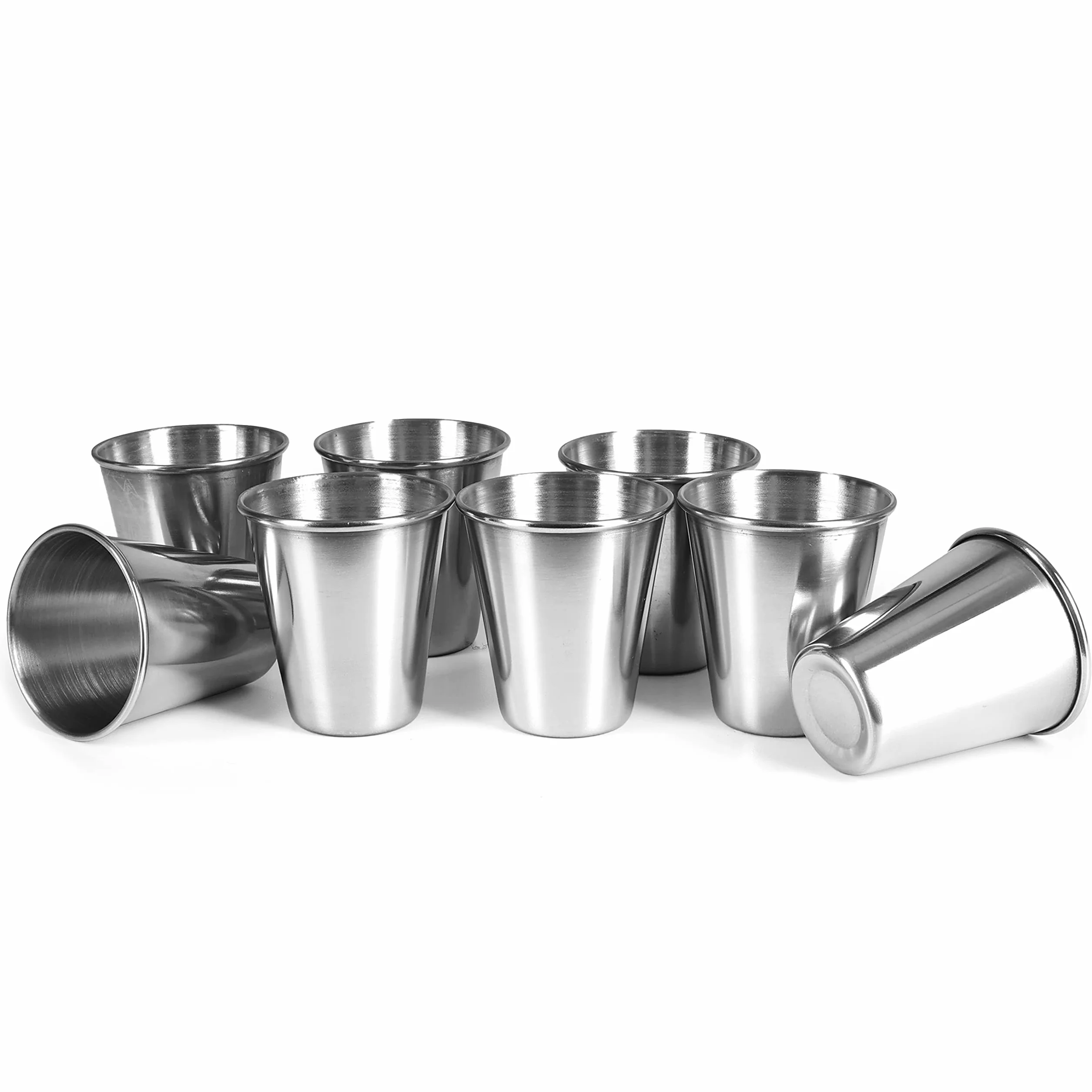Kieliszki metalowe na shota 60 ml zestaw 4 szt stal nierdzewna srebrna skórzane etui