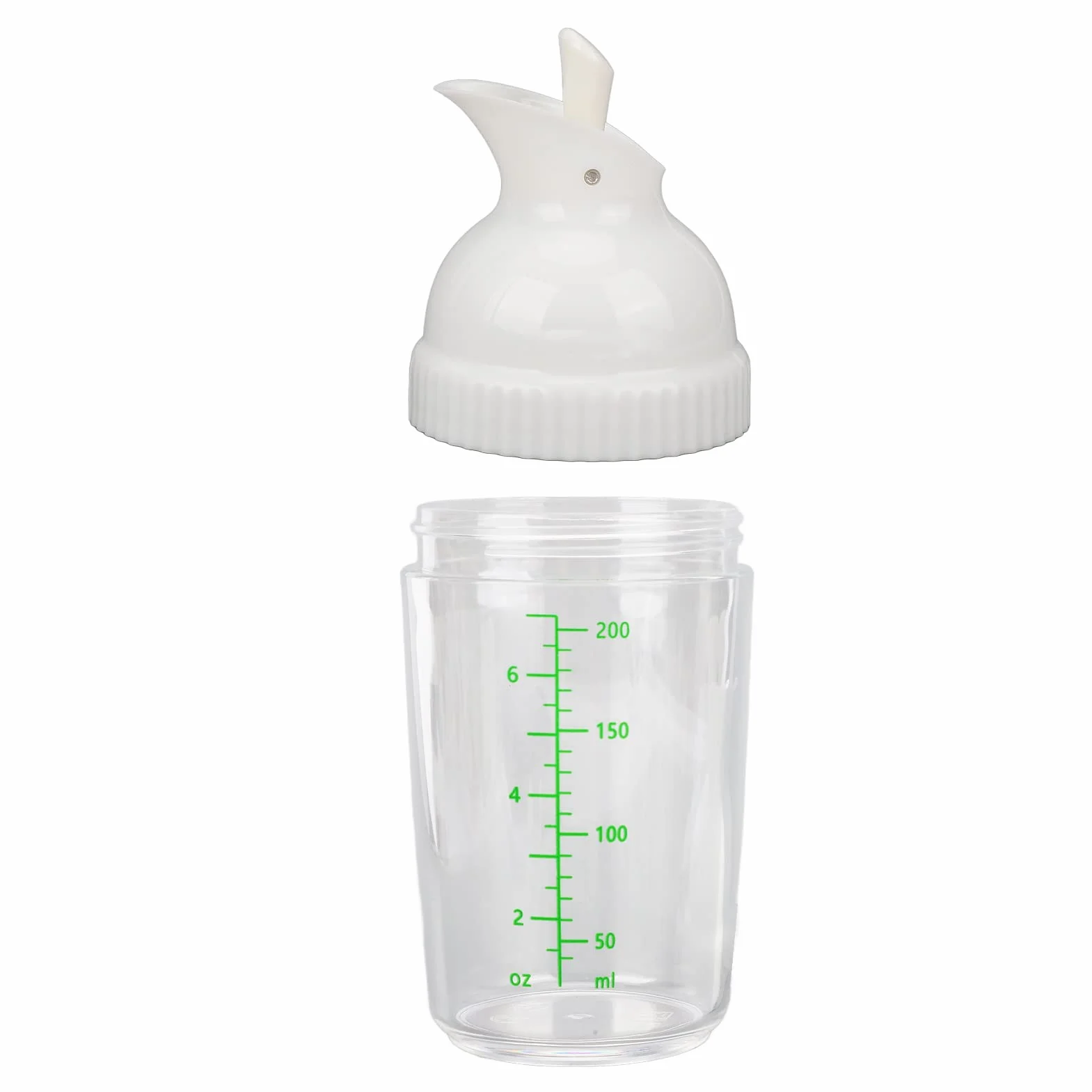 Shaker do sosów sałatkowych, 200 ml, mikser do dressingu, butelka na olej, ocet, sok z cytryny, ranczo i sos balsamiczny (biały)