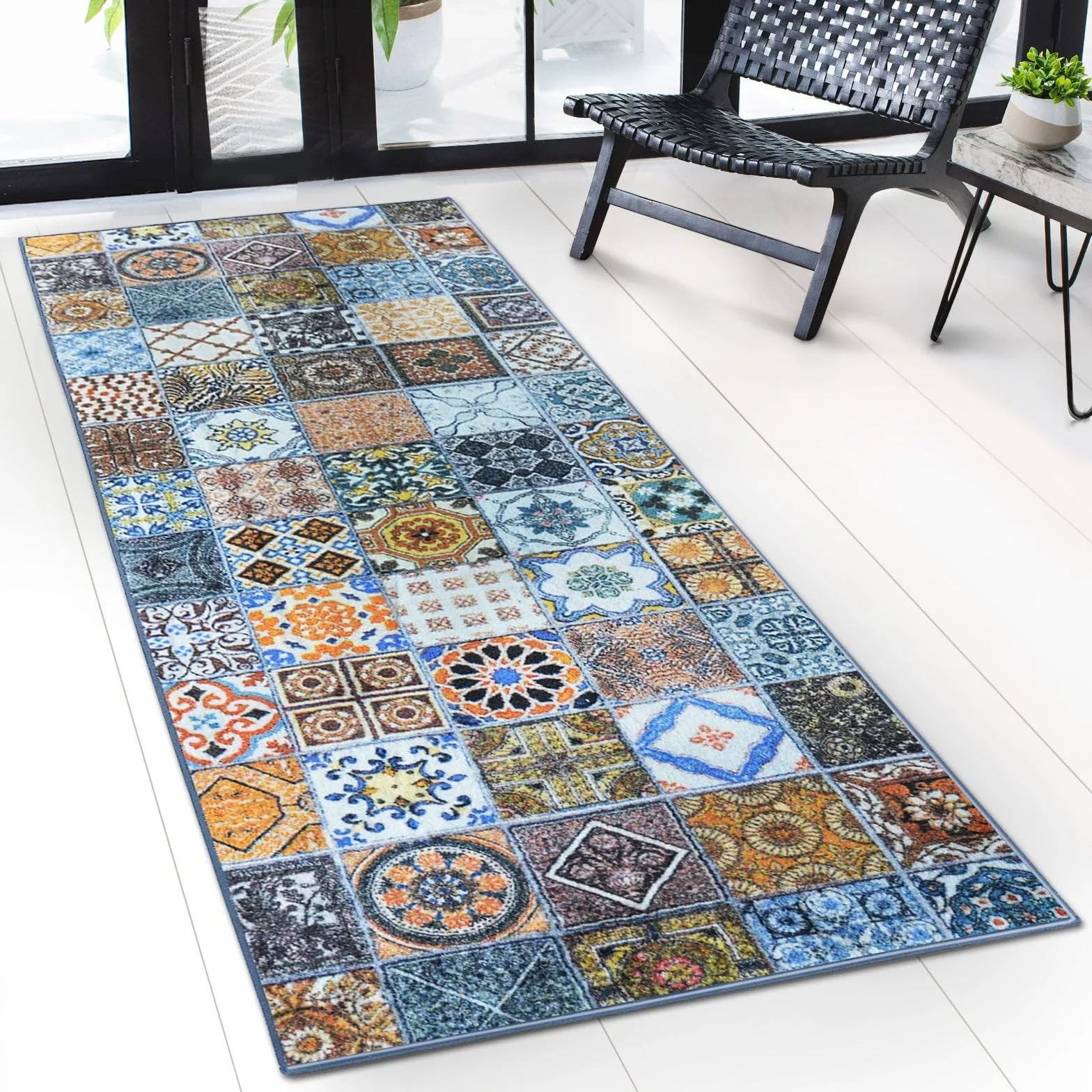 Bieżnik dywanowy Bonita 80 x 250 cm orientalna kratka vintage
