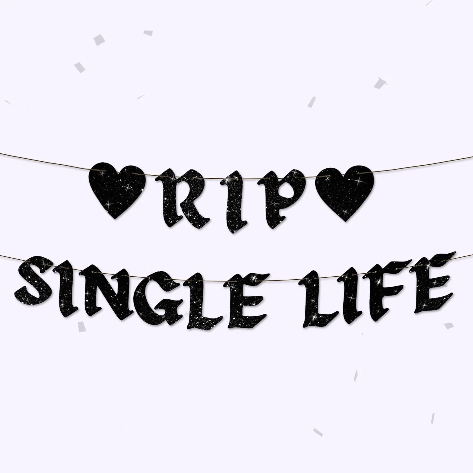 Baner Rip Single Life 2,44 m z Brokatem na Wieczór Panienski Zabawne Tło Ślubne Girlanda