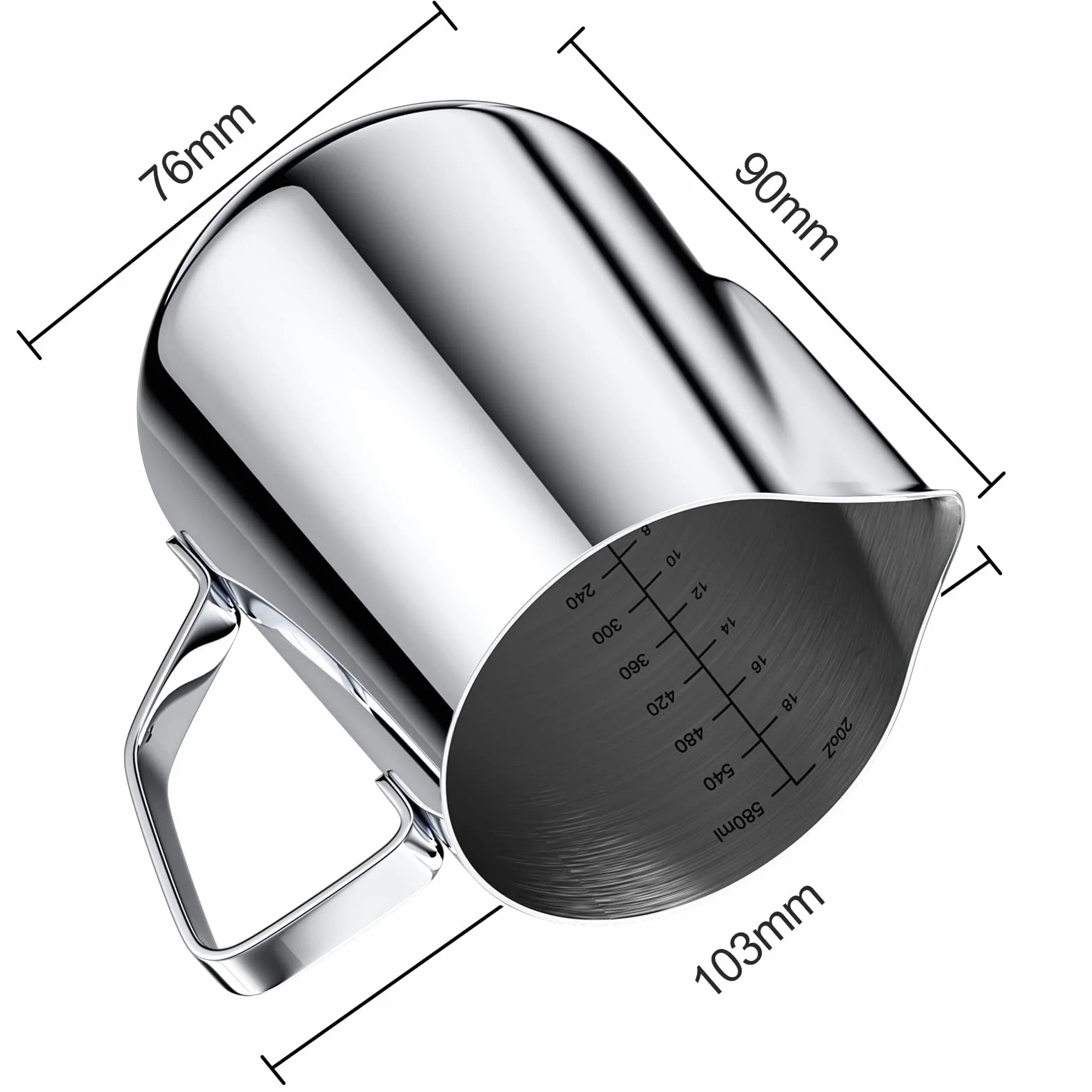 Newaner dzbanek do spieniania mleka 600 ml stal nierdzewna 304 12 uncji barista cappuccino espresso latte