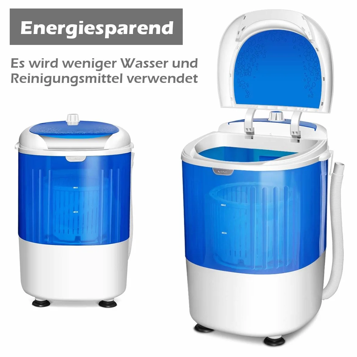 COSTWAY Pralka podróżna mini 2.5 kg 170 W ładowana od góry