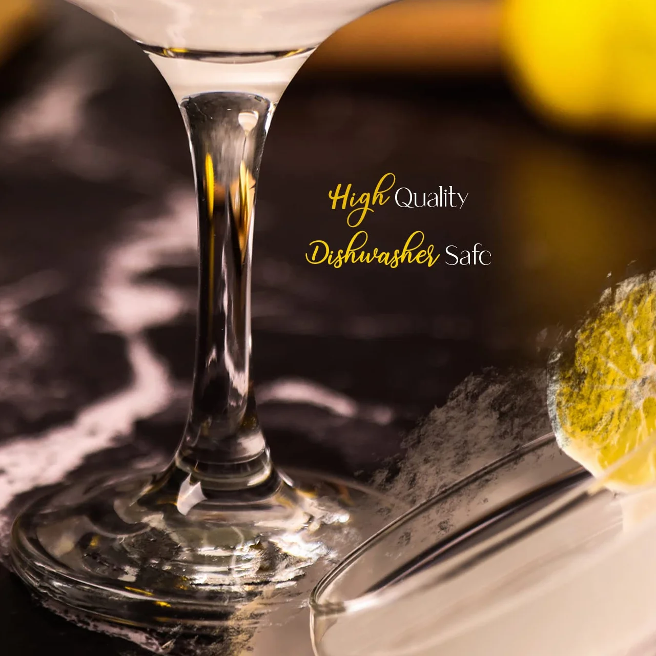 Zestaw 6 szklanek Martini 270 ml, szklanki coupe, długi trzonek