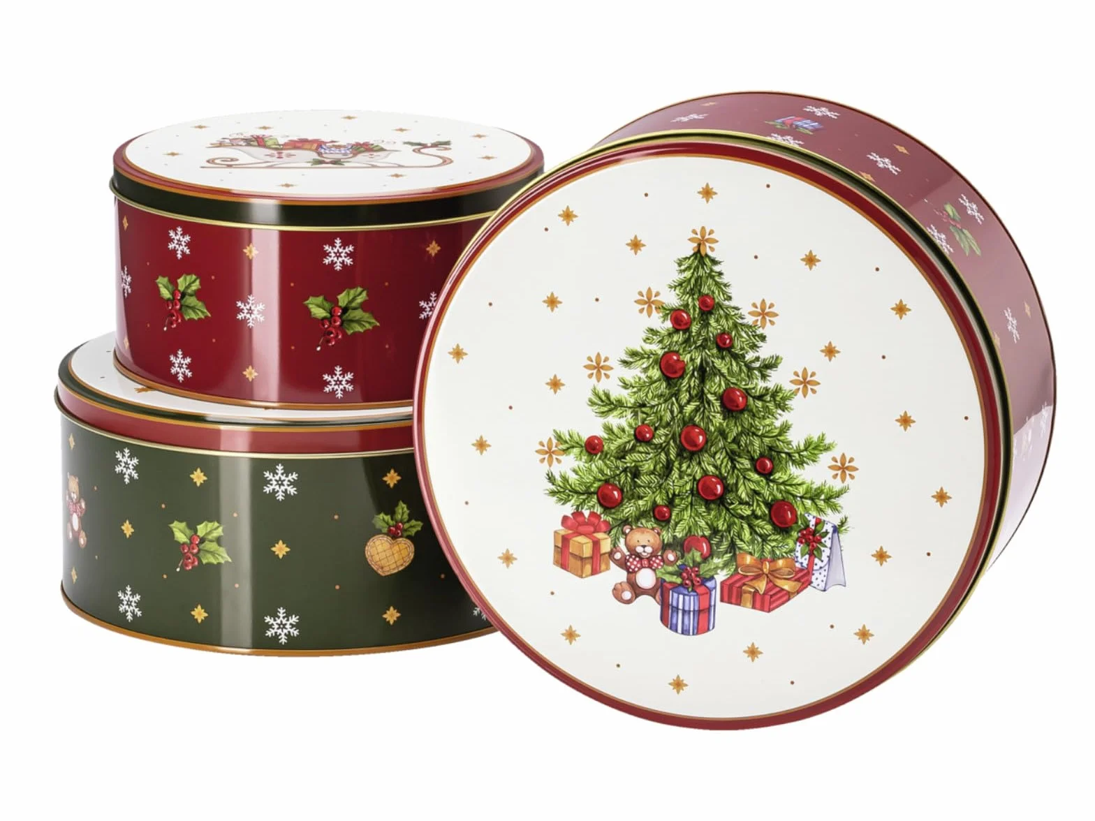 Hutschenreuther Happy Wintertime zestaw 3 puszek na ciasteczka