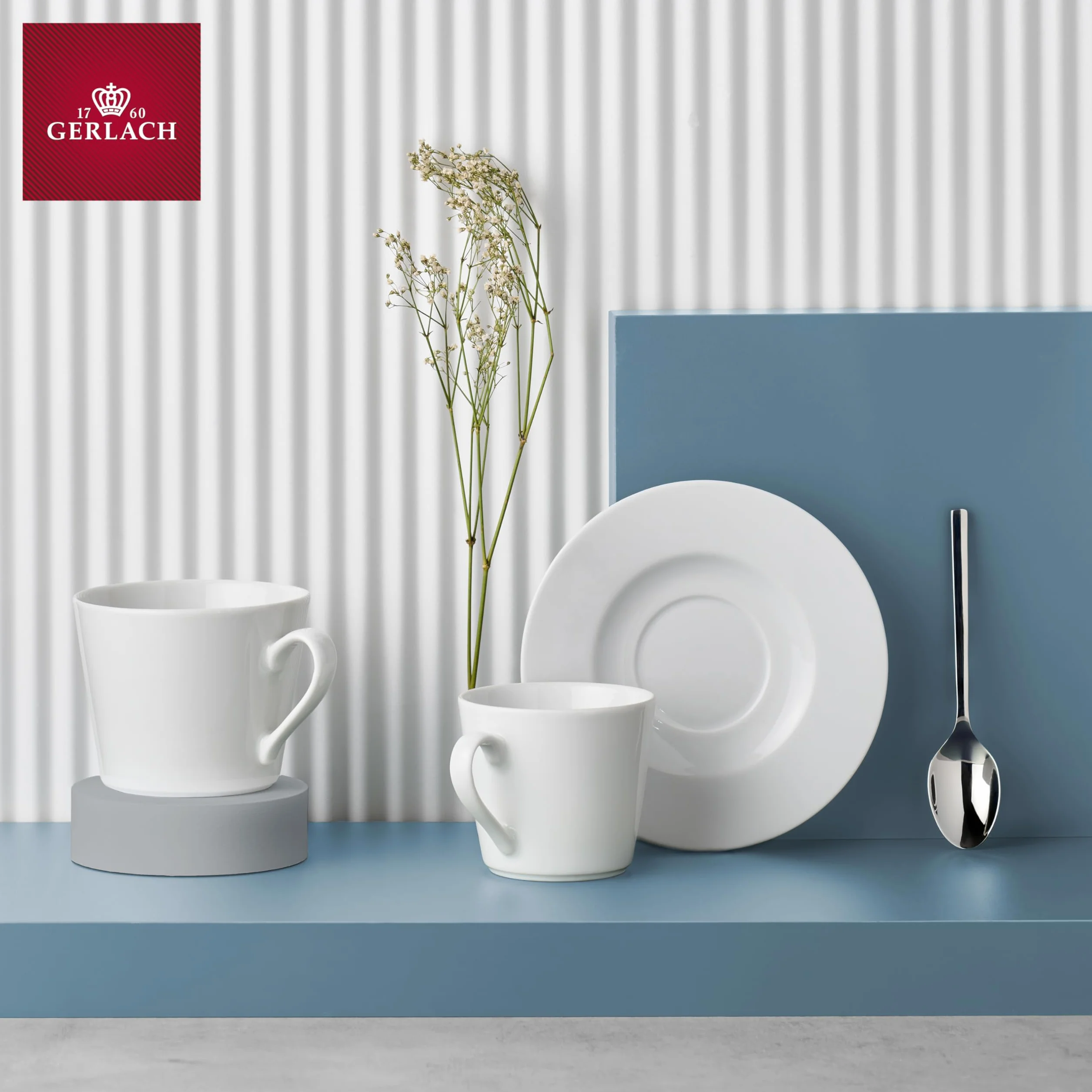Gerlach Modern Zestaw Filiżanek Ze Spodkiem Dla 6 Osób Filiżanki 200 ml Do Kawy Herbaty Z Podstawką Komplet Porcelanowych Filiżanek W Kolorze Białym