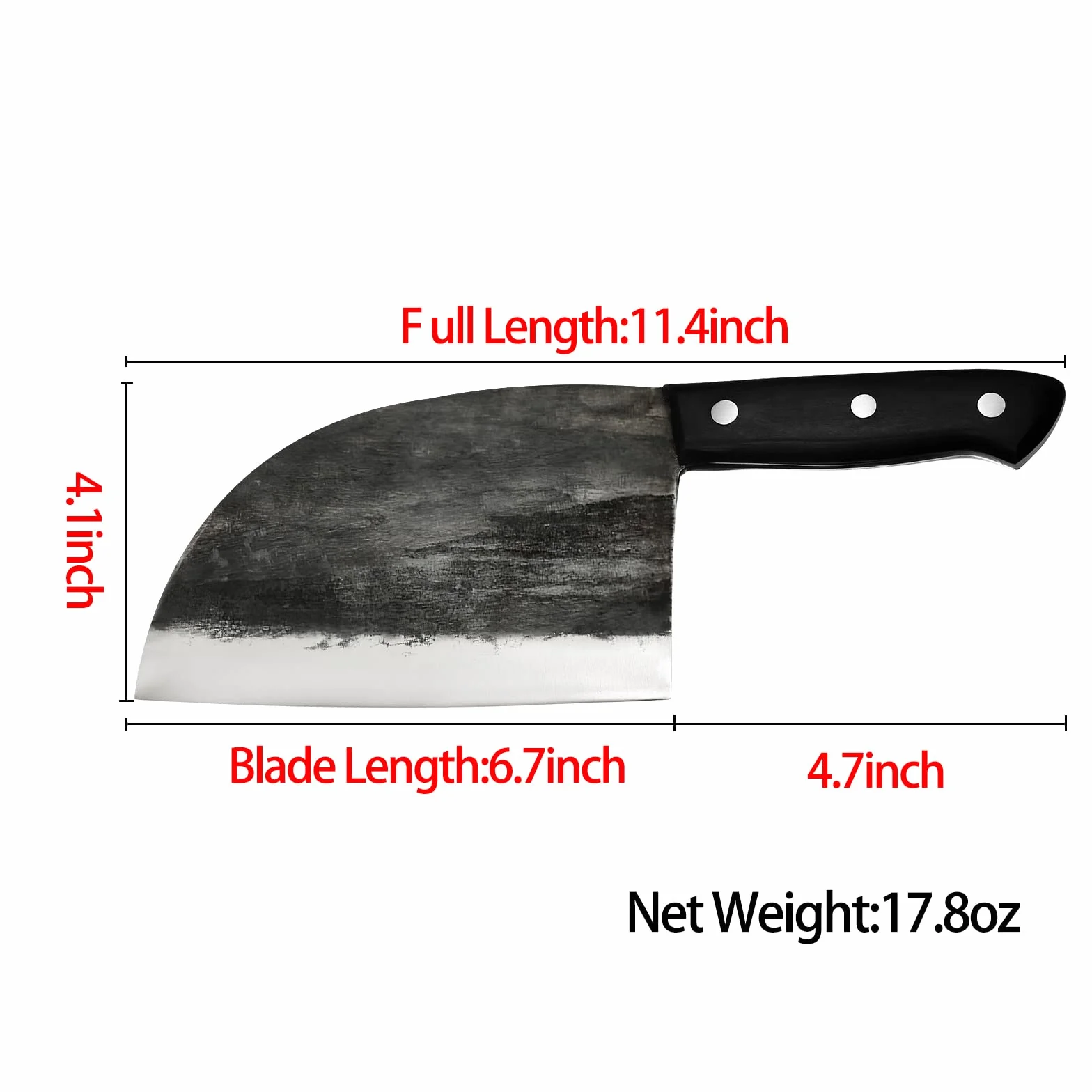 Chiński nóż szefa kuchni, nóż rzeźniczy, nóż do filetowania, nóż Santoku, nóż do mięsa, nóż uniwersalny, nóż kuchenny, nóż do siekania siekacza, ze skórzaną pochwą, nóż do mięsa