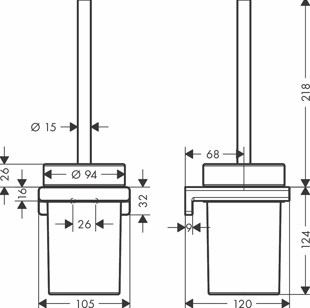 hansgrohe AddStoris Uchwyt na papier toaletowy z osłoną czarny chrom szczotkowany, 41753340