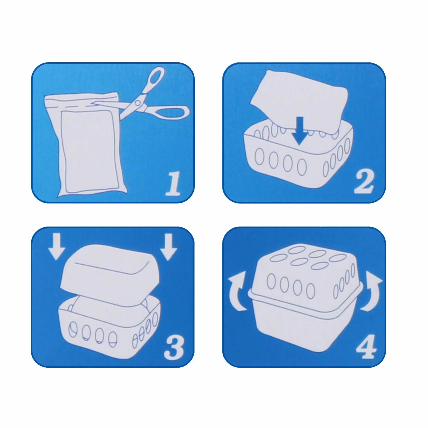 COM-FOUR® 4x Osuszacz pomieszczen z 3,2 kg wymiennego granulatu w worku do uzupelniania, osuszacz bez pradu (04 sztuki - 400g)