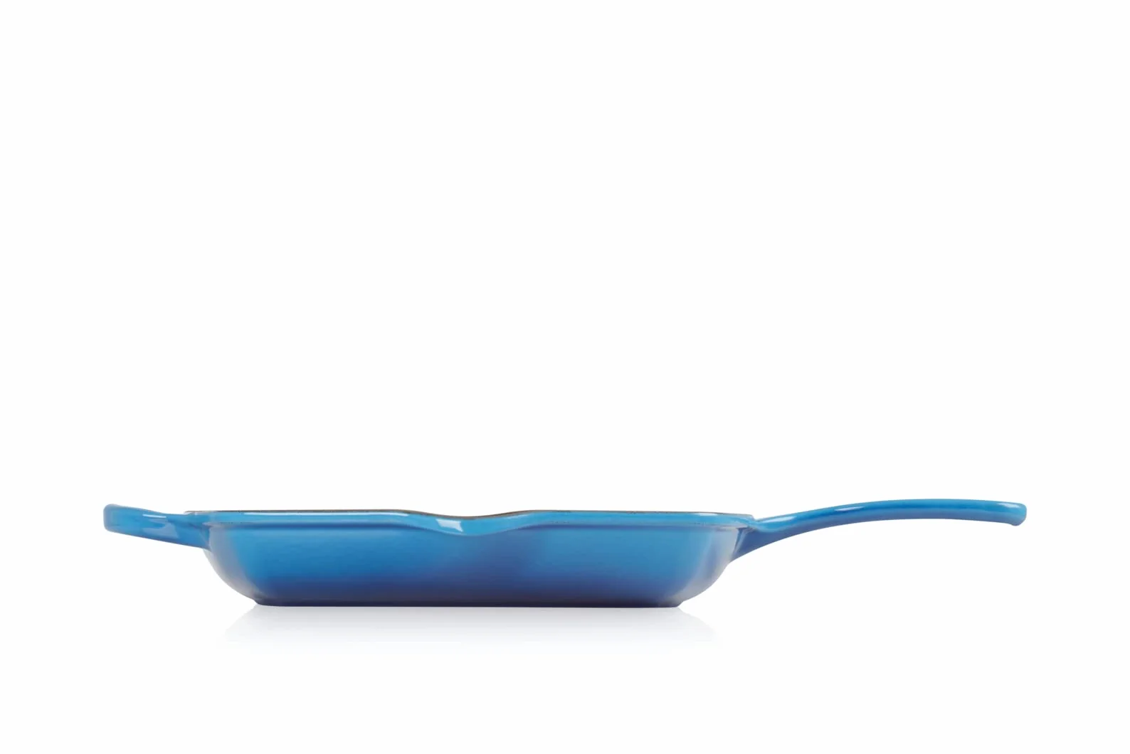 Le Creuset Signature Emaliowana Żeliwna Patelnia Grillowa z Uchwytem Pomocniczym i Dwiema Ustami, do Wszystkich Rodzajów Kuchenek i Piekarników, 26 cm, Azure, 20183262200422