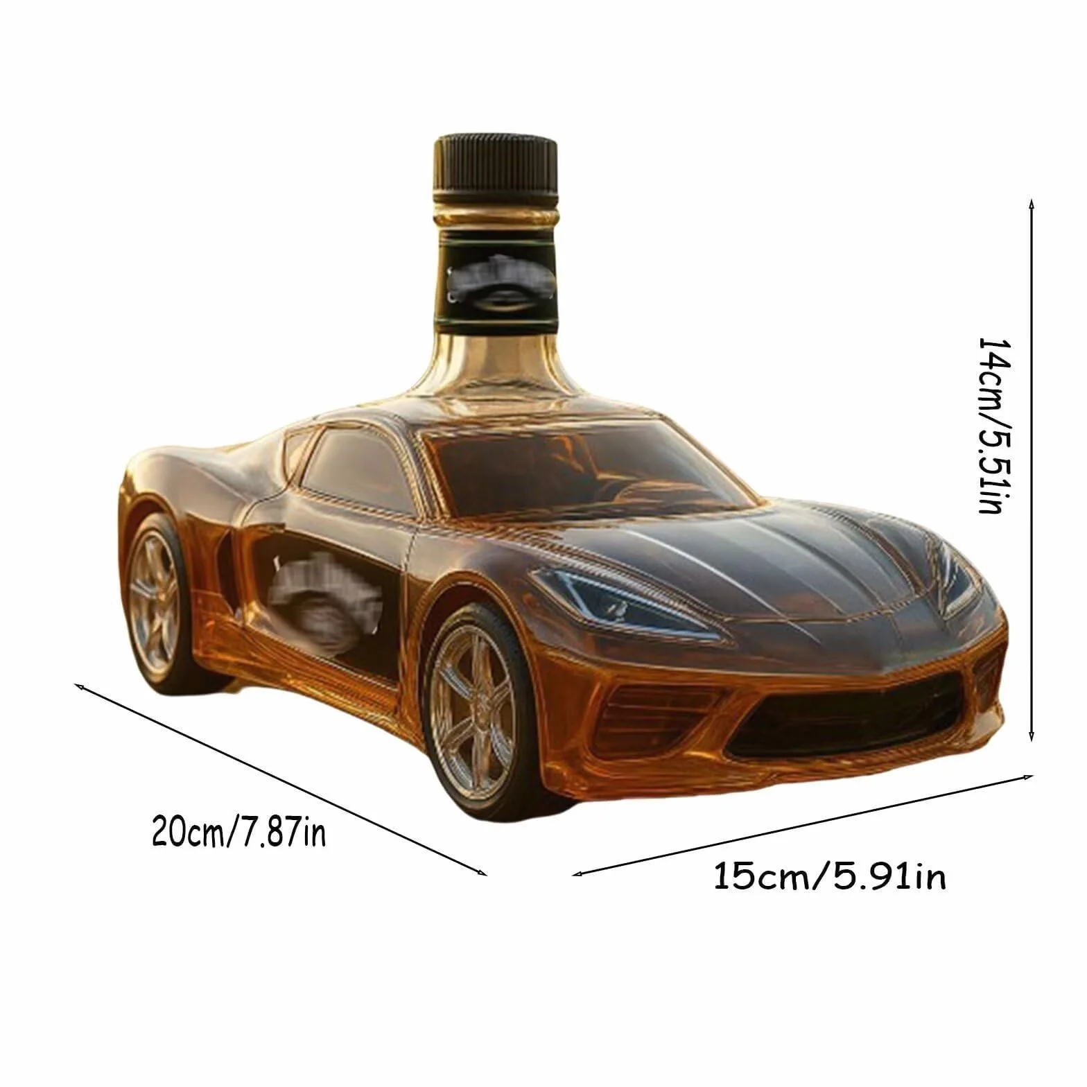 Karafka do wina w kształcie samochodu sportowego - szklana butelka whisky