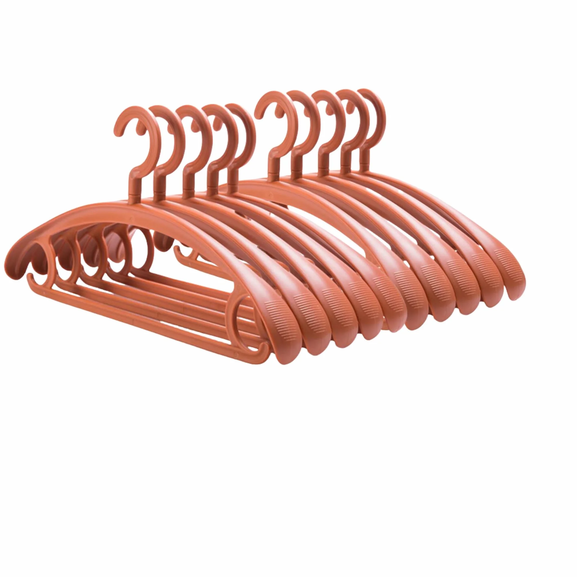 10 sztuk wytrzymałych plastikowych wieszaków, pojemność 11,3 kg, hak obrotowy, wieszak na ubrania, szerokie ramię, antypoślizgowy, gruby wieszak na ubrania (pomarańczowy)