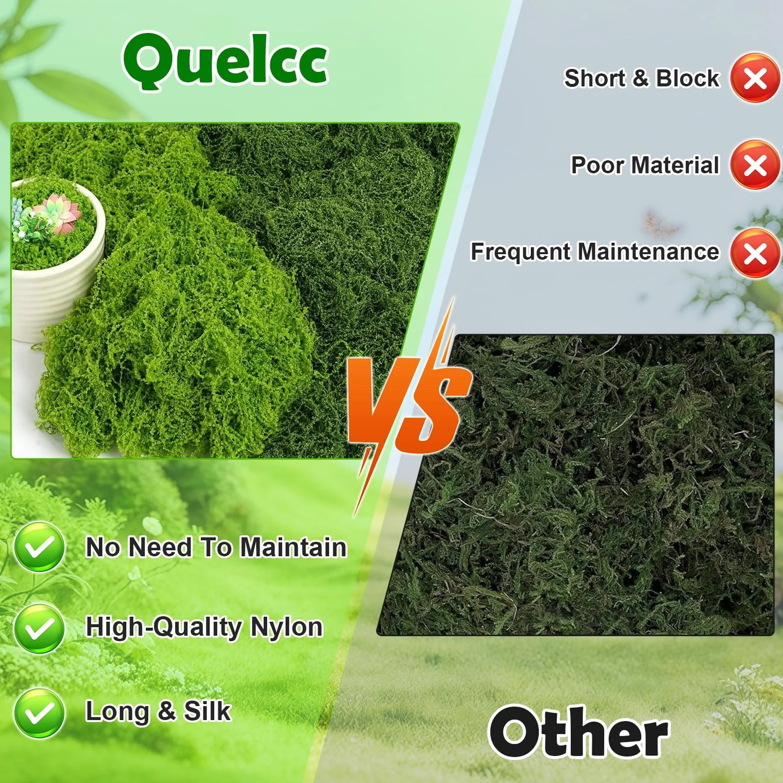 Sztuczne piżmo stabilizowane do dekoracji 100g zielone terrarium akwarium