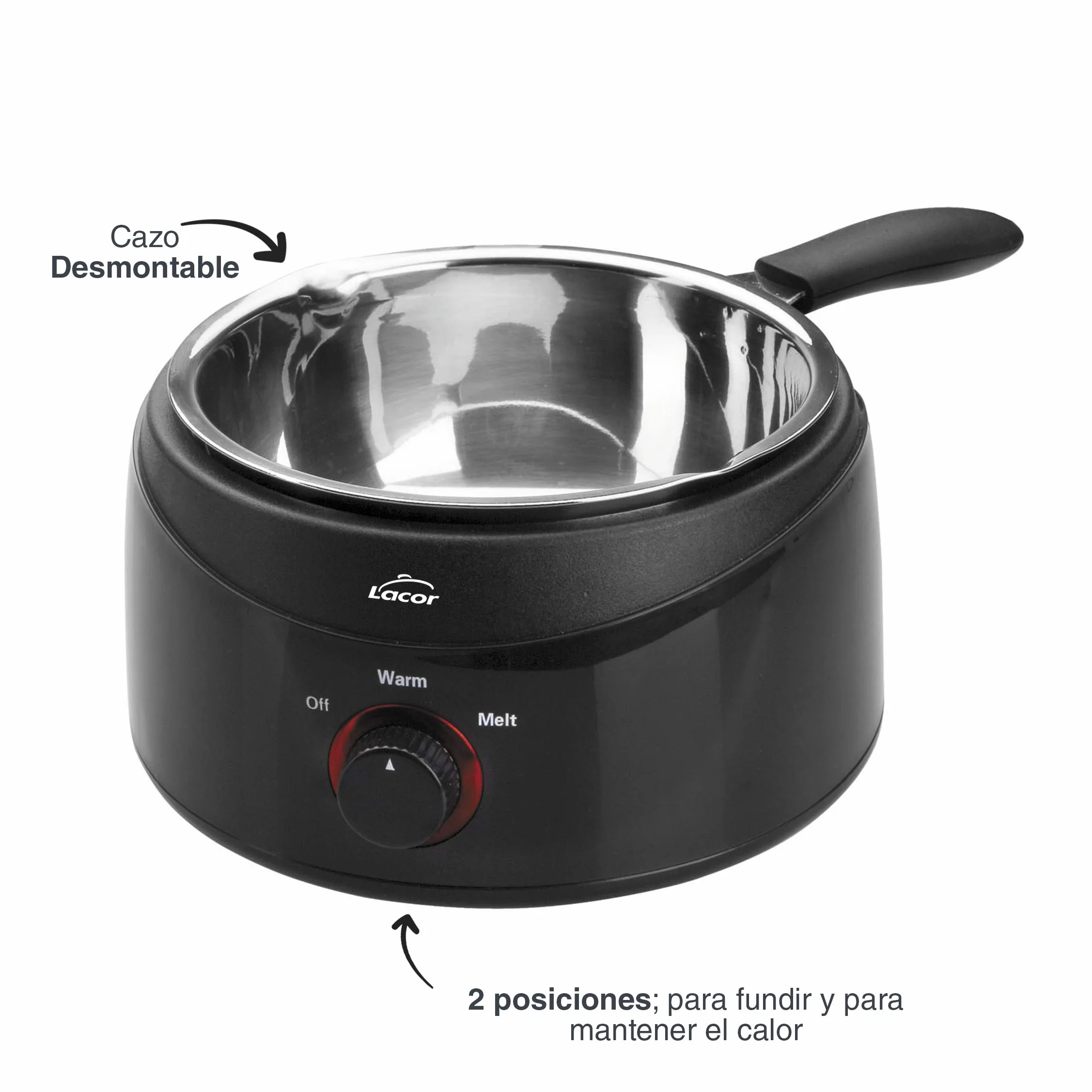 Lacor BAIN Marie garnek do czekolady 50 W, czarny