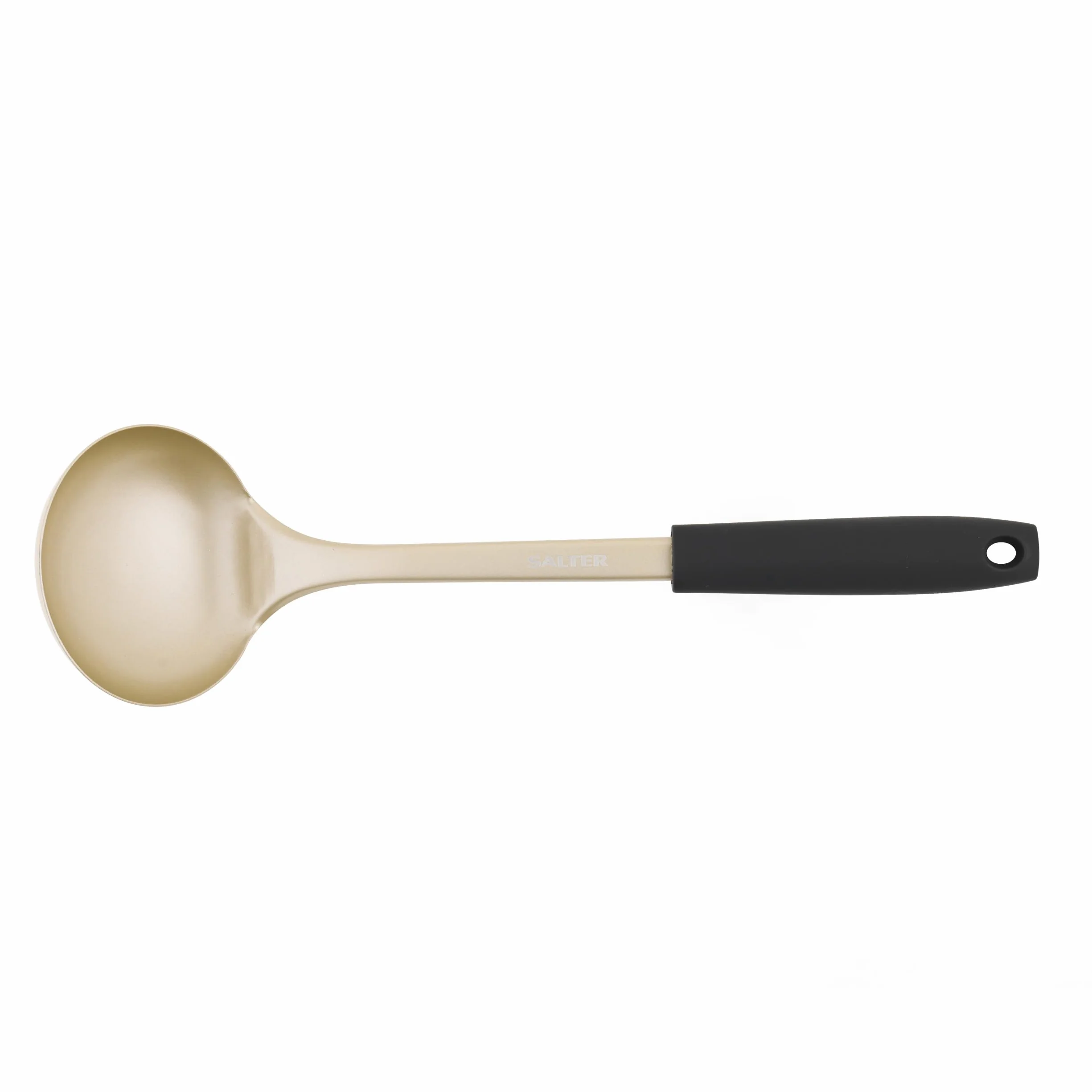 Salter BW11131EU7 Olympus Collection Ladle, Long-Lasting Stainless Steel Soup Spoon Kitchen Utensil, Hanging Hook, Easy-Clean, Metal Multifunctional Cooking Tool For Stews, Sauces, Punchbowls, Gold