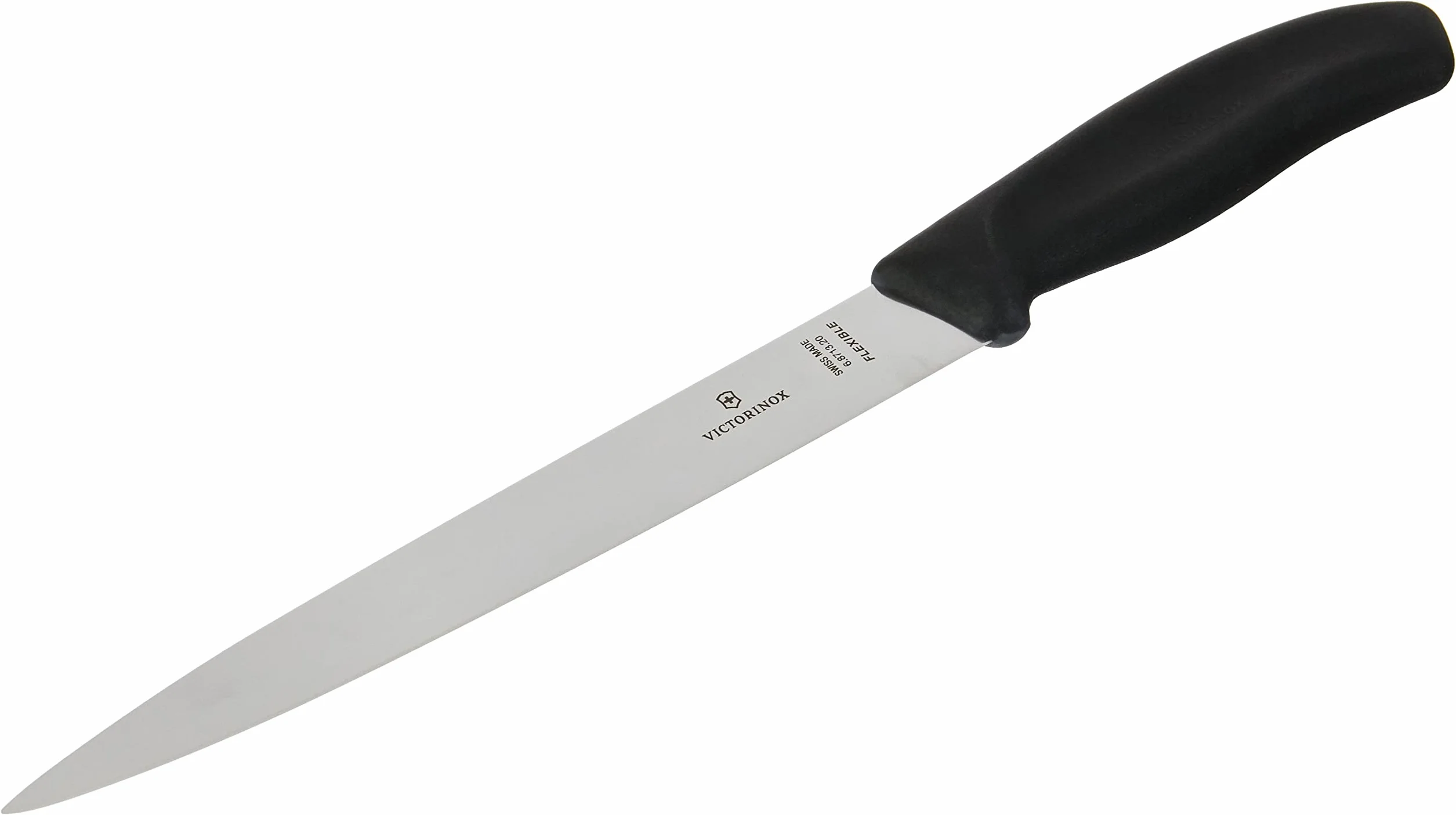 Victorinox Swiss Classic Filetiermesser 6.8713.20B Extra scharfe Klinge gerader Schliff Kunststoff-Griff Schwarz Spülmaschinengeeignet