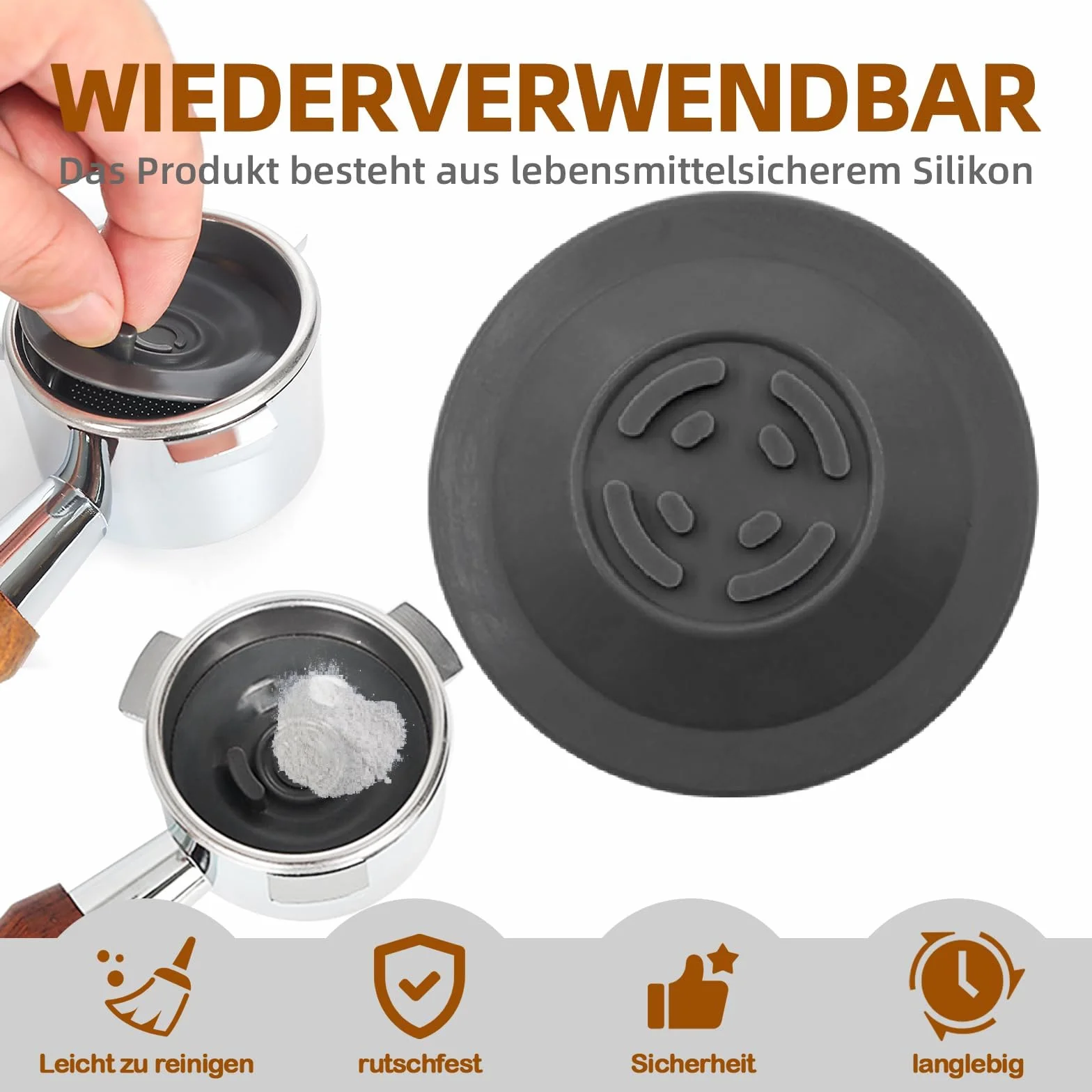 Silikonowa podkładka do czyszczenia ekspresu do kawy, kompatybilna z Breville/Gastroback/Sage Espressomaschinen, 54 mm, idealna dla miłośników kawy, łatwa w użyciu i wielokrotnego użytku