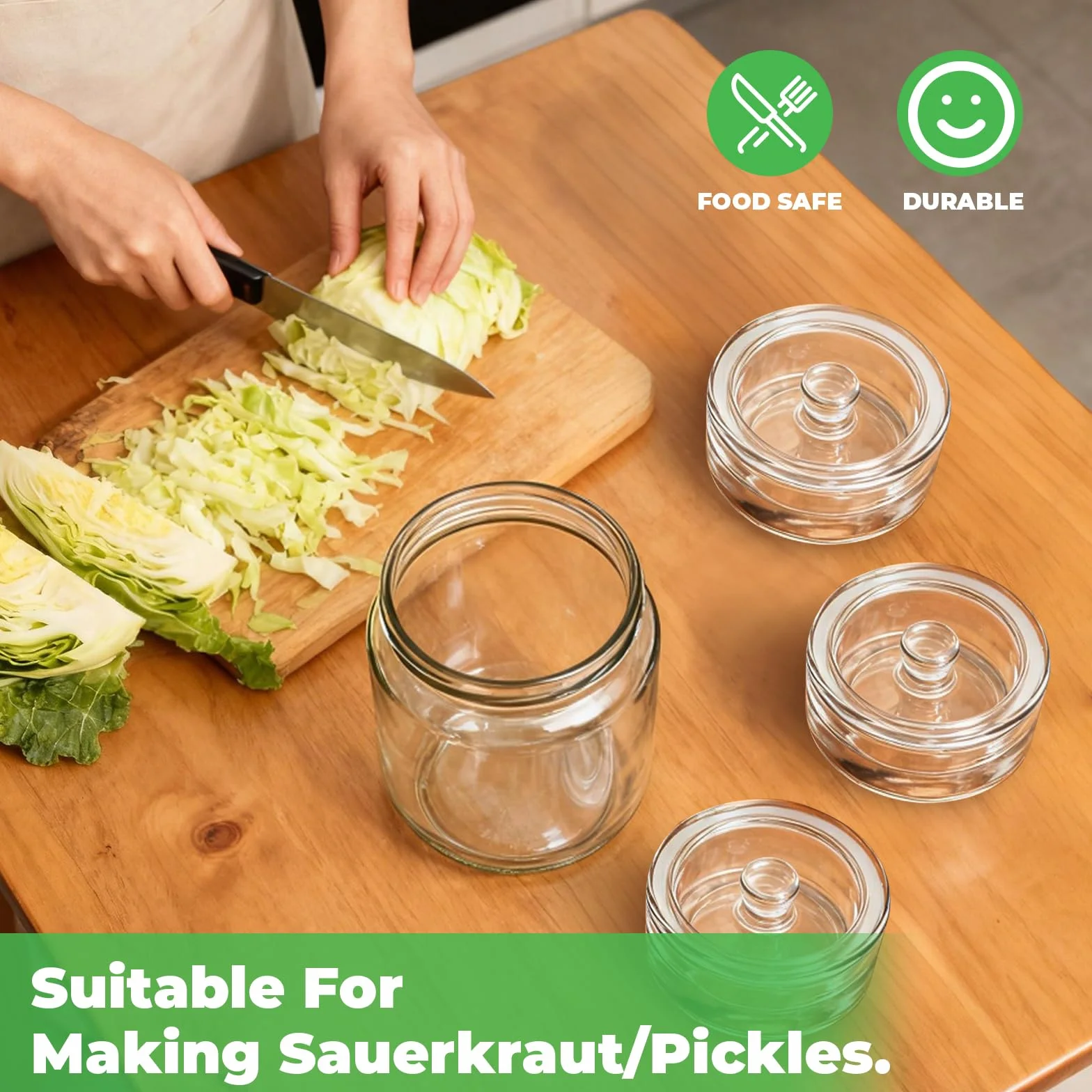 4 sztuki wag fermentacyjnych, szklanych wag do fermentacji (Ø 7 cm), waga fermentacyjna, akcesoria do fermentacji, nadaje się do fermentacji ogórków kwaszonek, kapusty kiszonej itp.