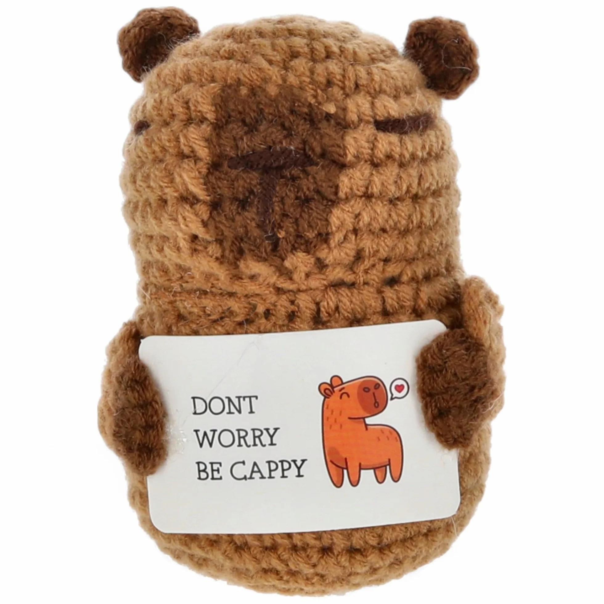 MIJOMA Talizman Positive Friends Ręcznie Wykonane Figurki Szydełkowe Motywujące Przesłania Capybara Don't Worry