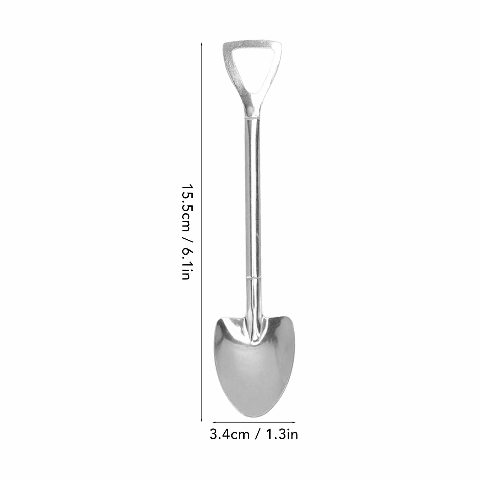 Stainless Steel Cute Shovel Spoon,Innovative Food Grade Material Reusable Sugar Dessert Cake Spoon for Home Cafe (4 Pointed Shovel)
