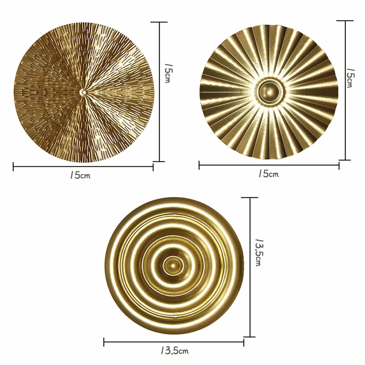 7 szt. Nowoczesny metalowy zestaw artystyczny na ścianę złota dekoracja ścienna do salonu okrągły rozbłysk słońca metalowa sztuka ścienna do eleganckiej i modnej dekoracji domu