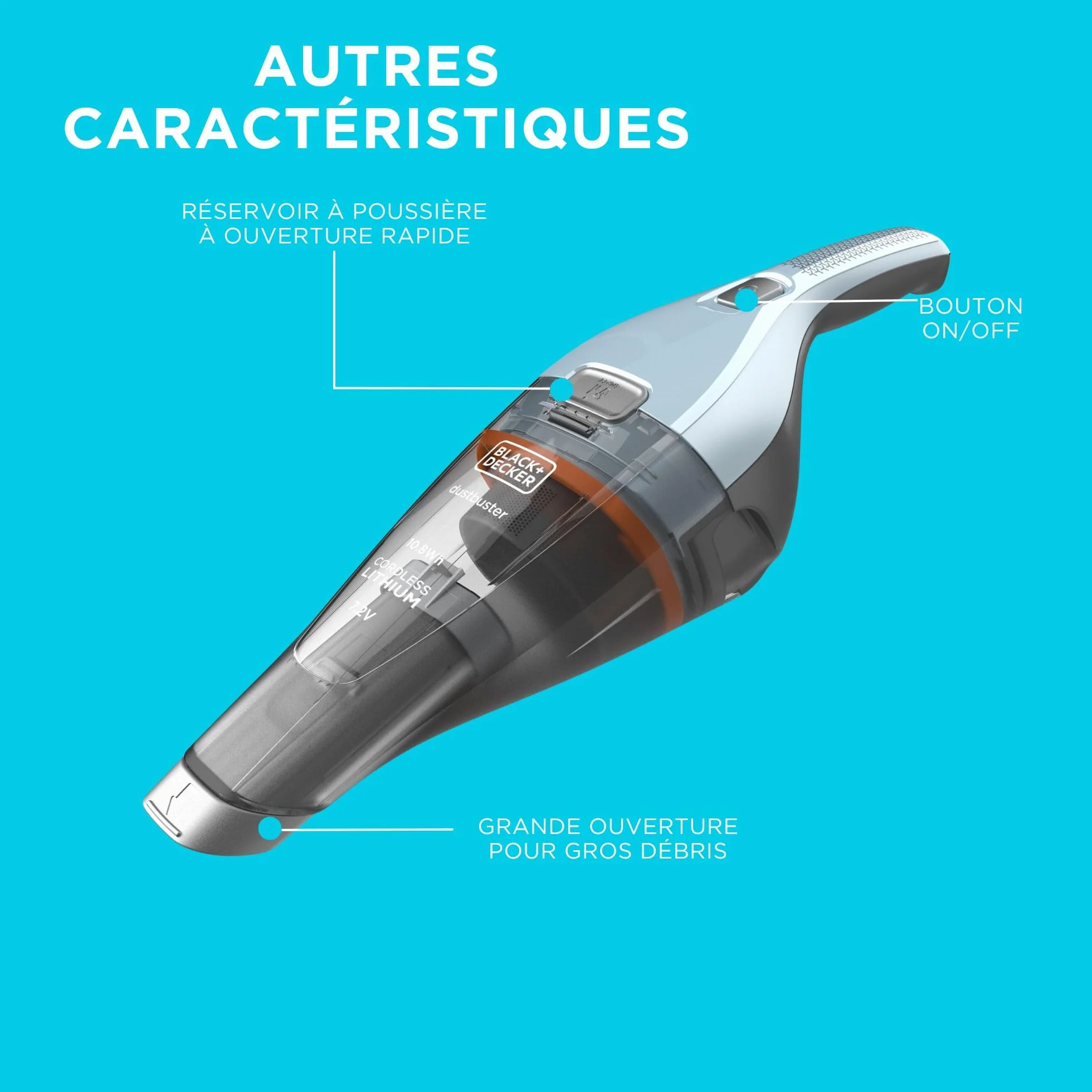 Dustbuster Odkurzaczy Ręczny, Niebieski, 15.5W 7.2V