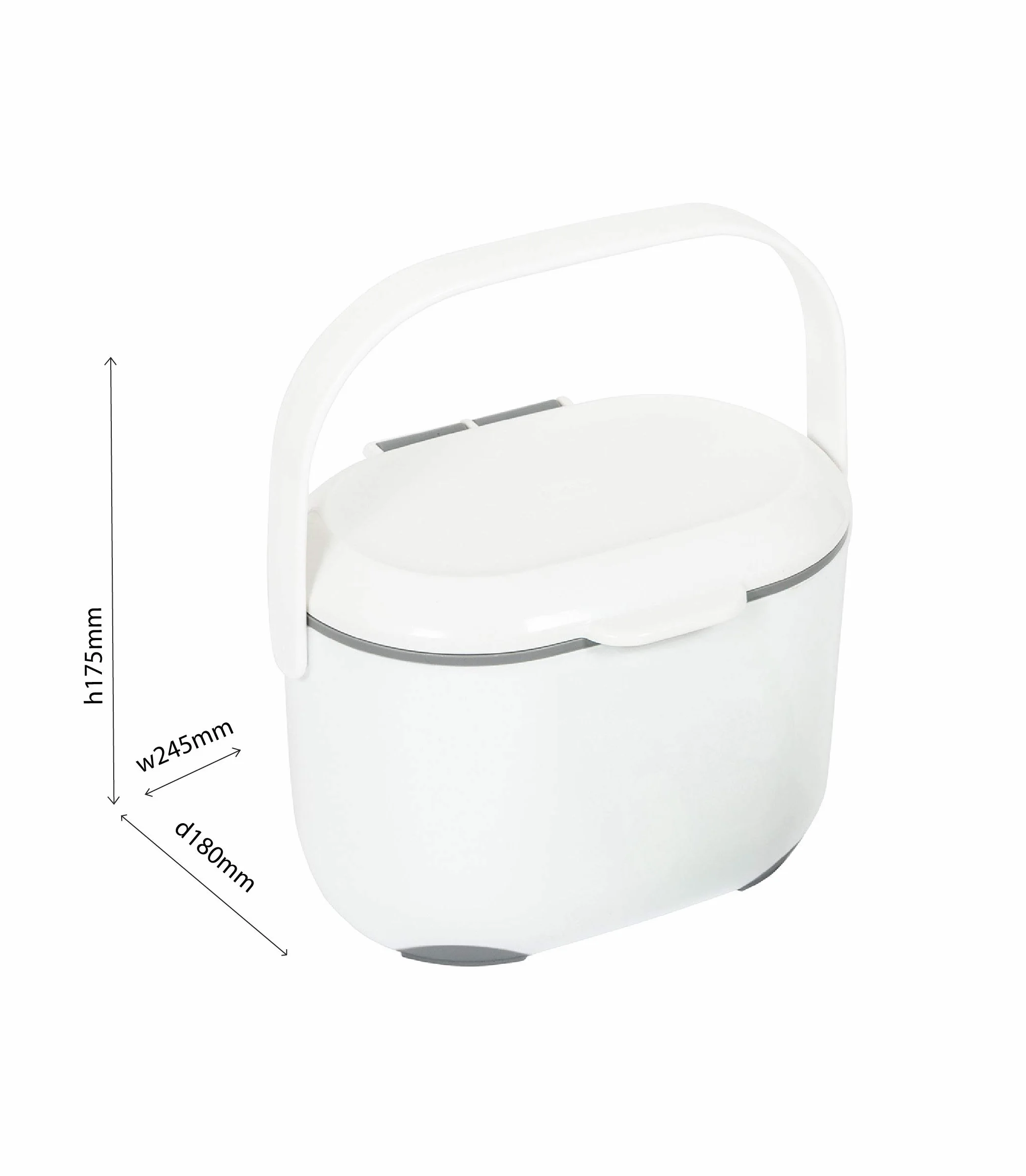 Addis Pojemnik na kompostownik do kuchni, 2,5 l, biały/zielony, biały/szary, 2,5 l