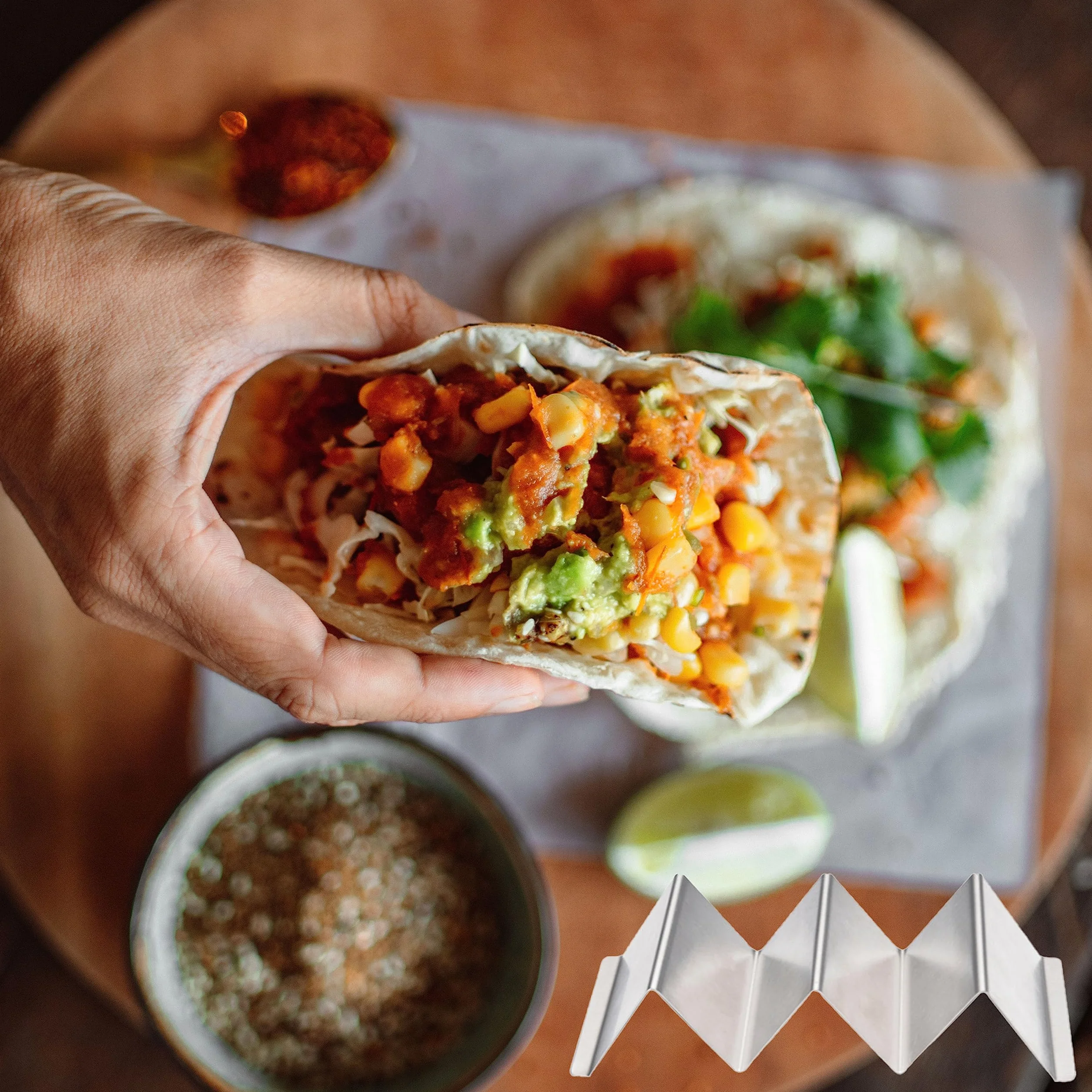 2 sztuki stojaków taco ze stali nierdzewnej, uchwyt do taco, uchwyt na hotdog, z uchwytami do przechowywania tacos, kanapek, hot dogów i naleśników (styl B)